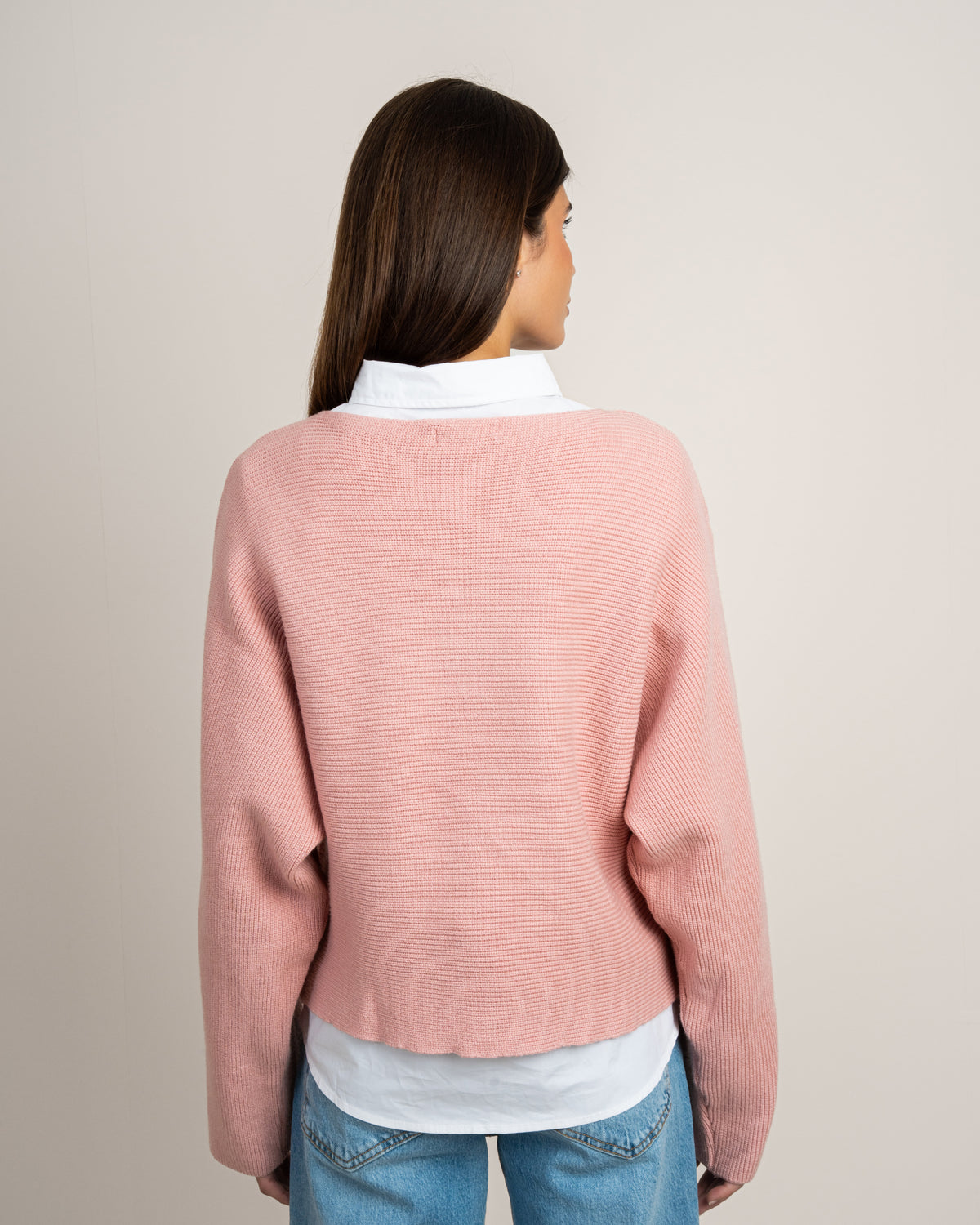 Plain Cropped Knitwear Pullover