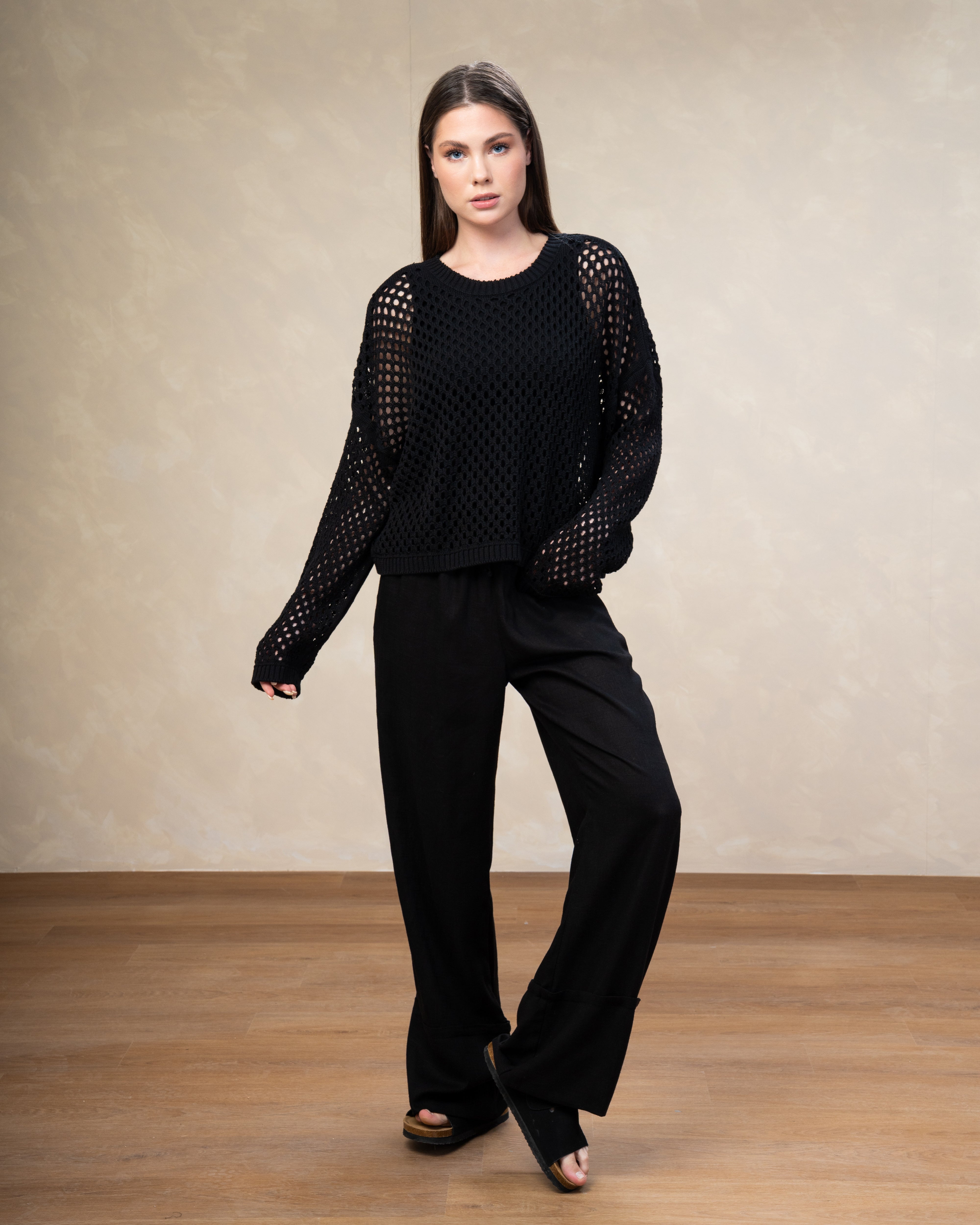 Knitwear Body With Small Cutout Squares