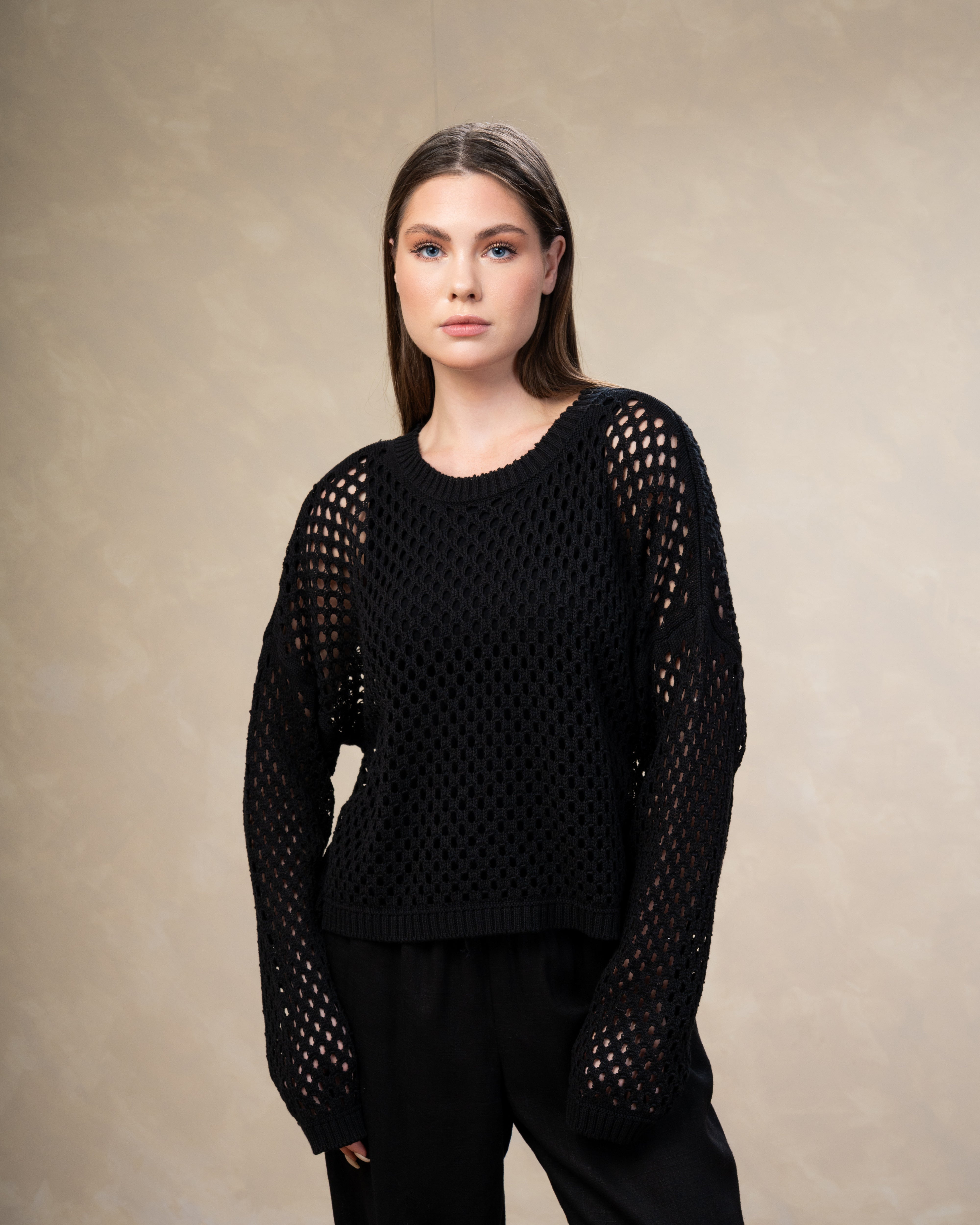 Knitwear Body With Small Cutout Squares