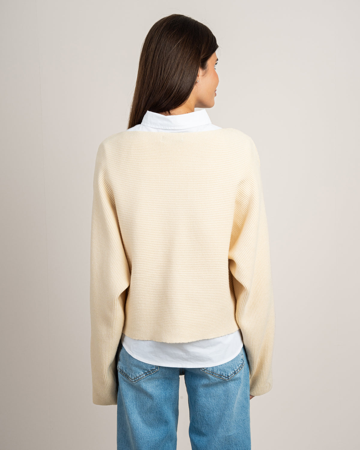 Plain Cropped Knitwear Pullover