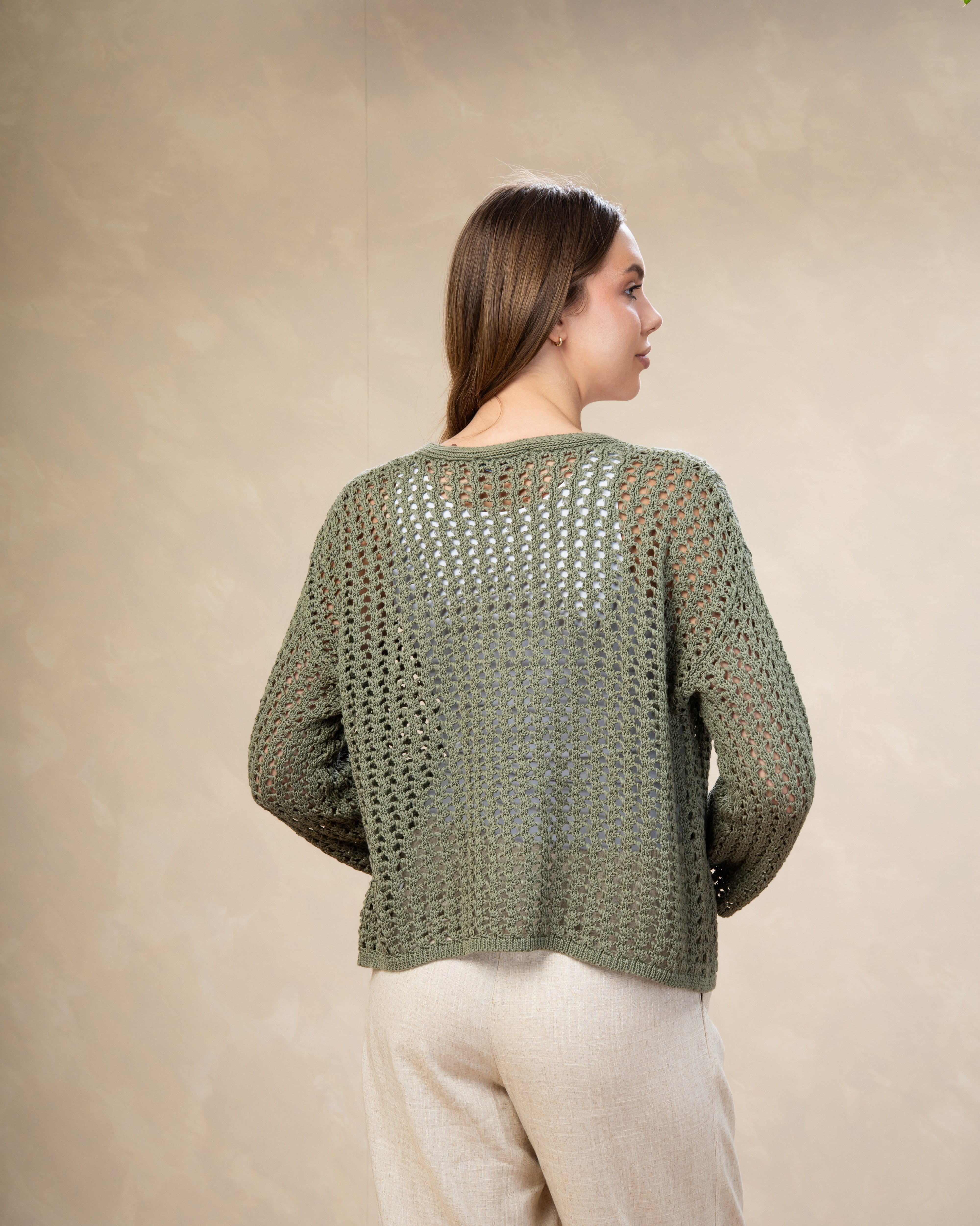 Short Open Knitwear Cardigan - With Tie