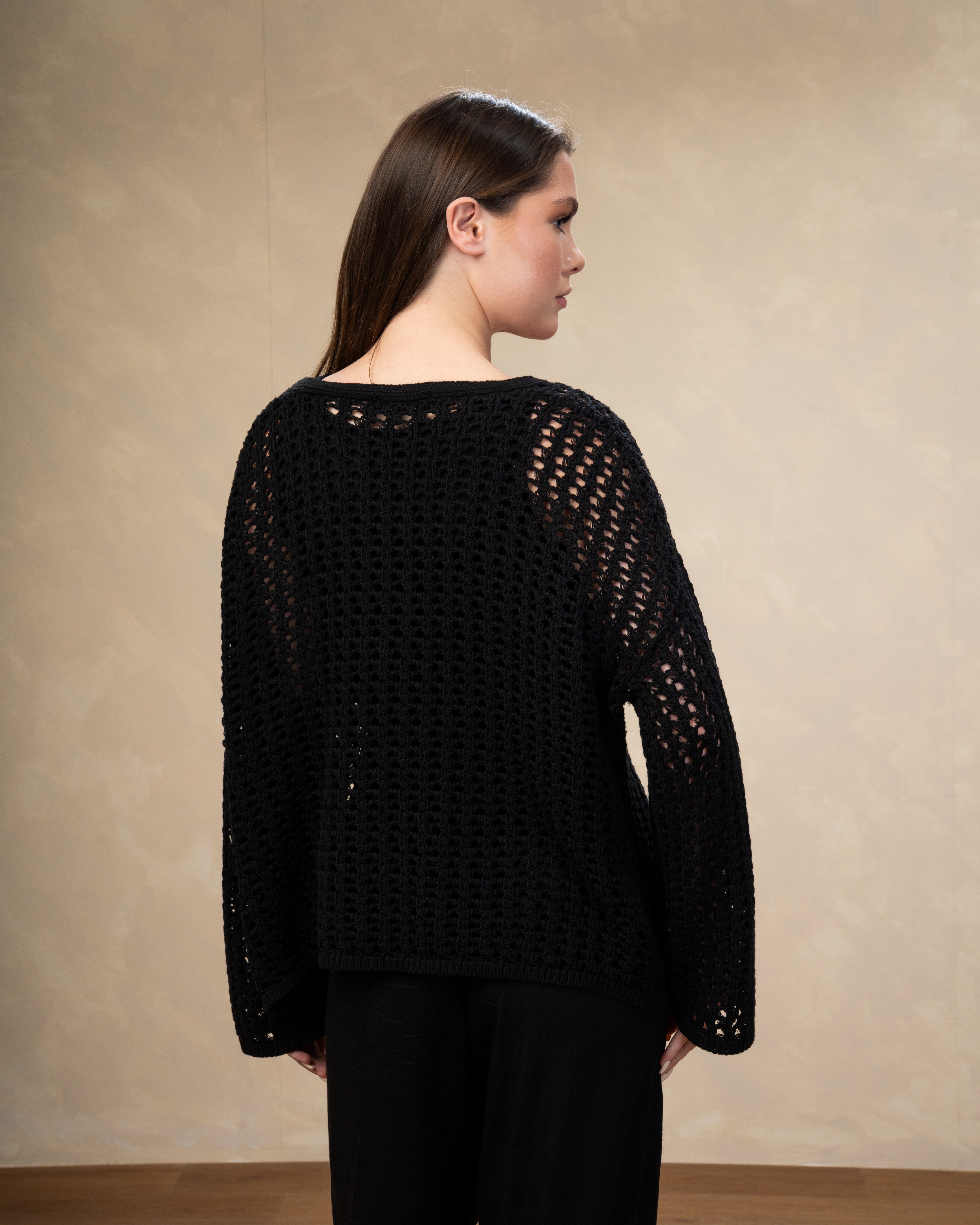 Short Open Knitwear Cardigan - With Tie