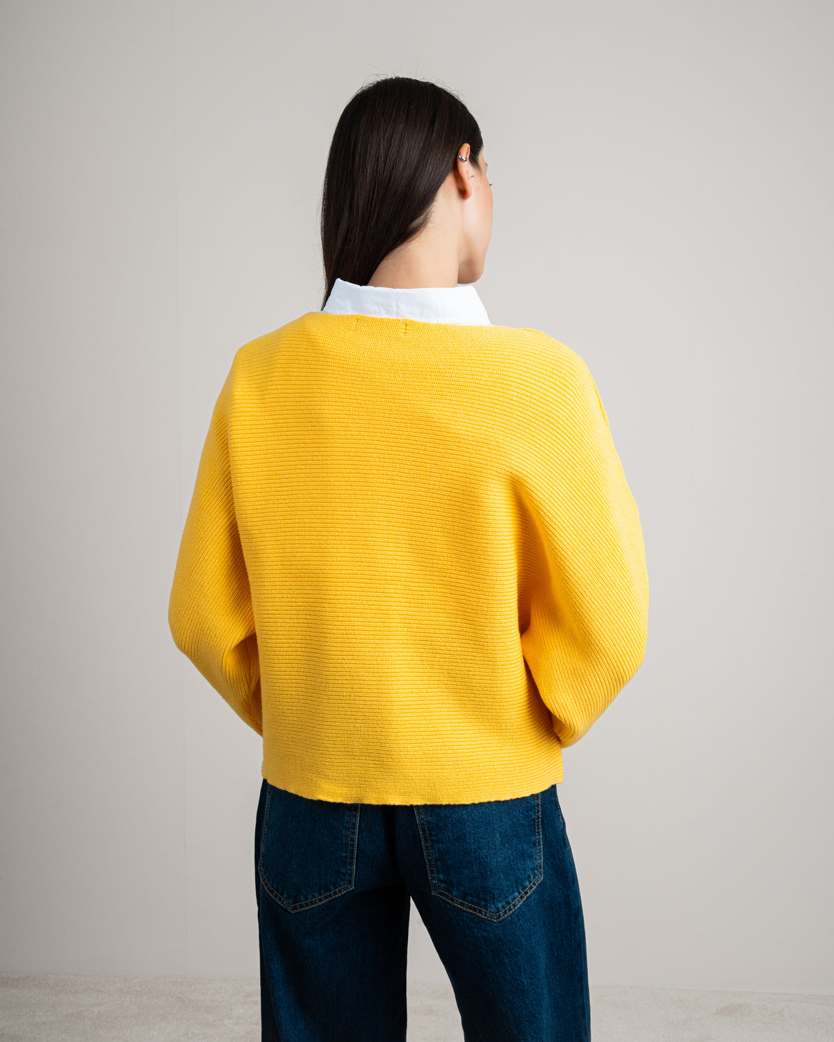 Plain Cropped Knitwear Pullover