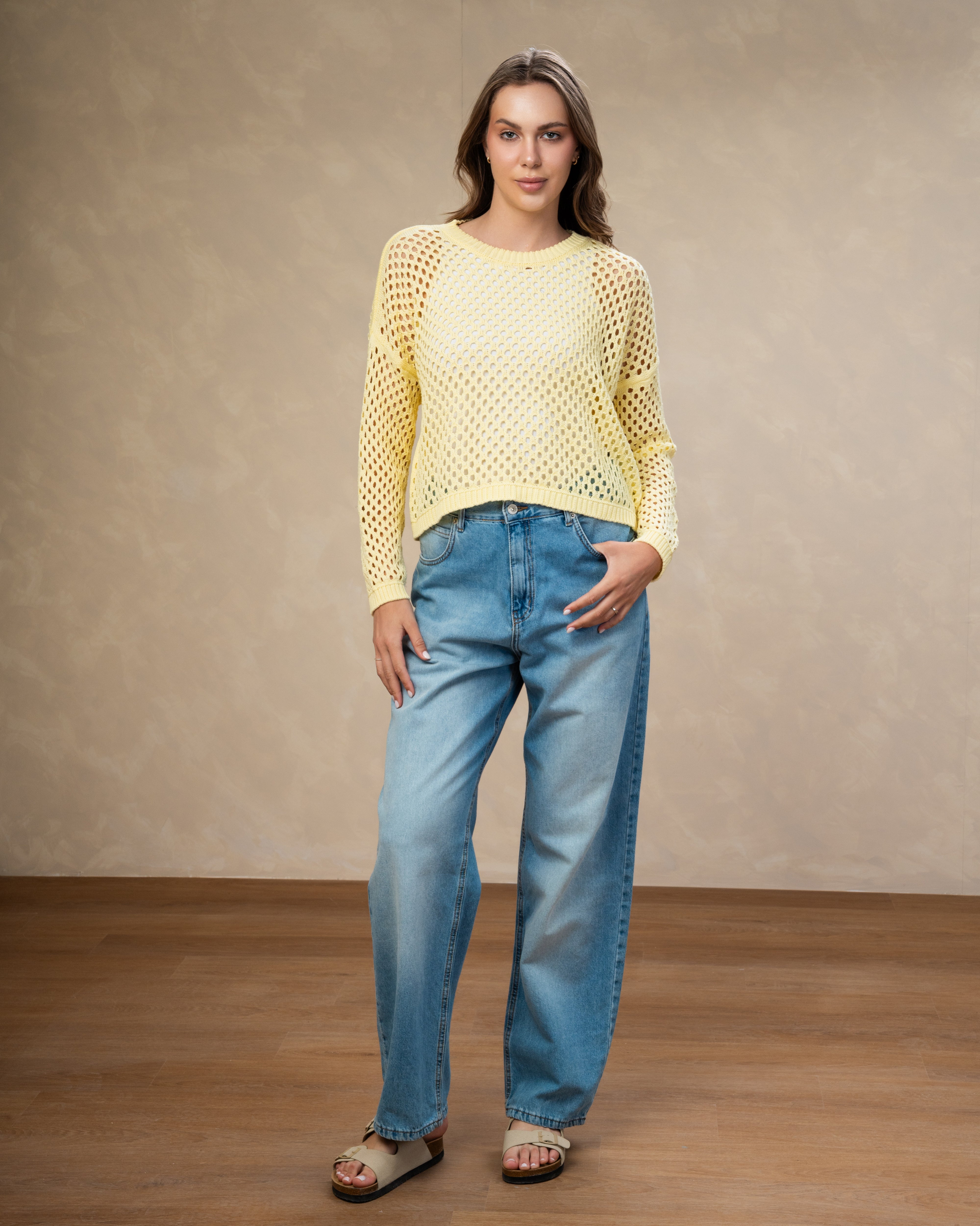 Knitwear Body With Small Cutout Squares