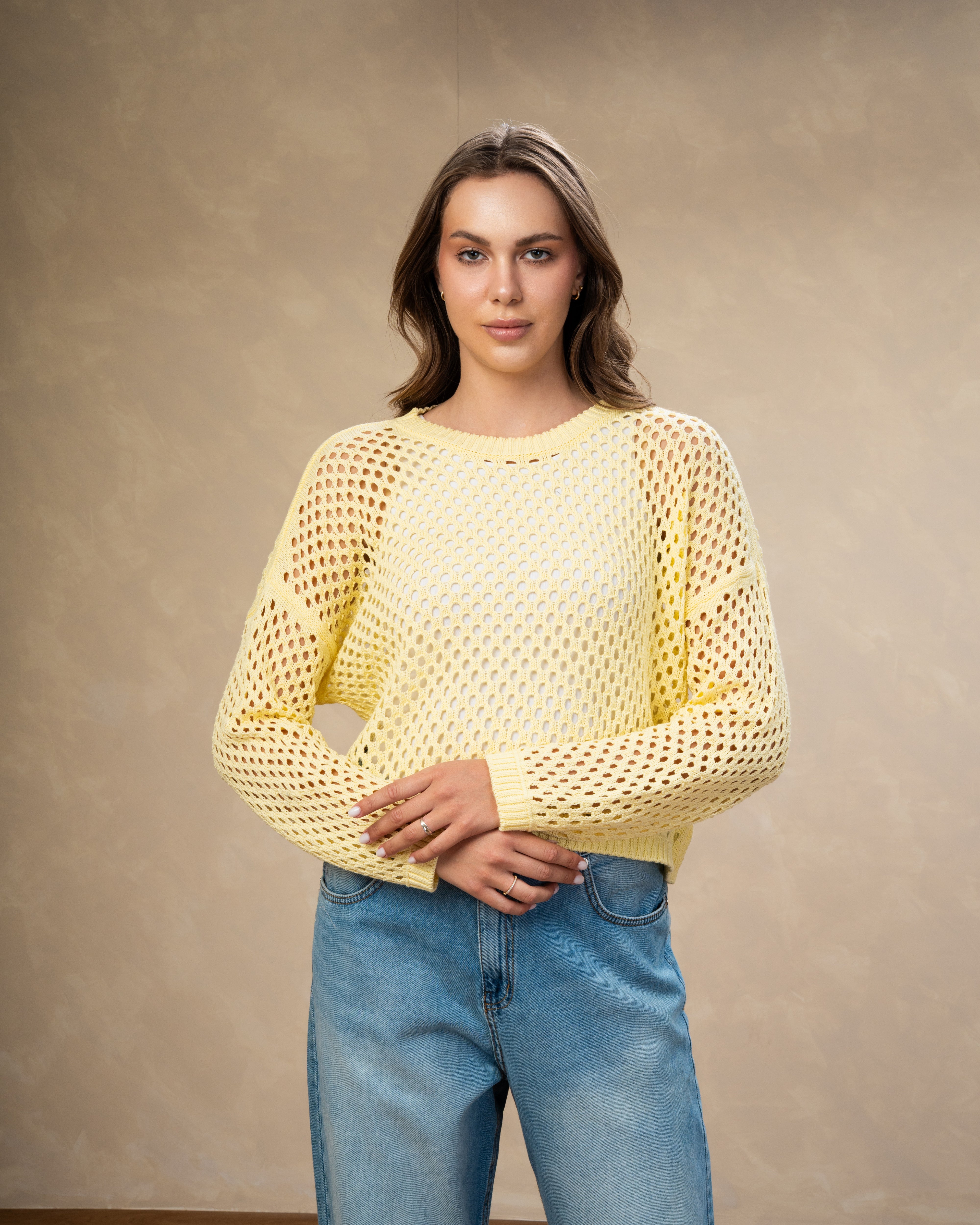 Knitwear Body With Small Cutout Squares