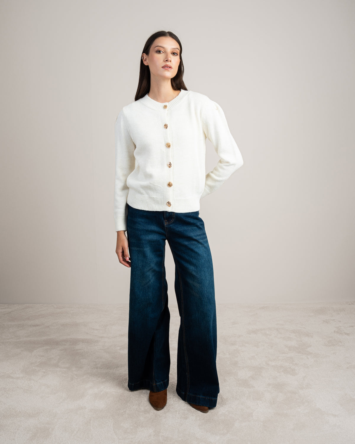 Knitwear Pullover - With Gold Buttons