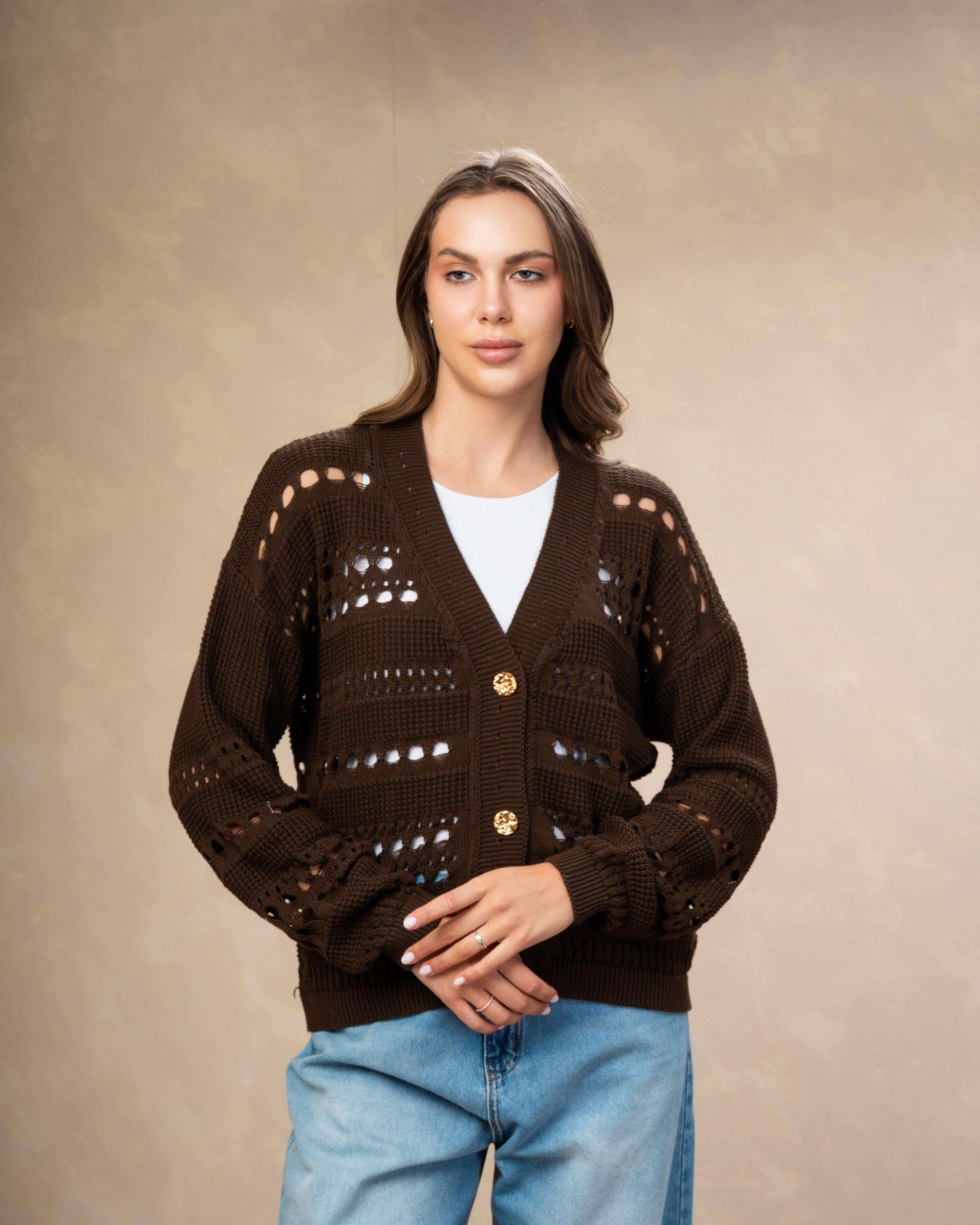 Knitwear Cardigan - With Gold Buttons