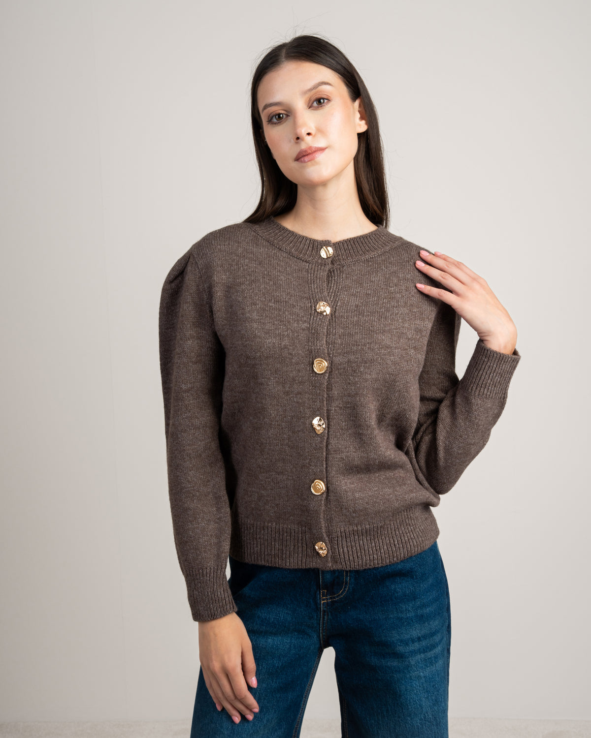 Knitwear Pullover - With Gold Buttons