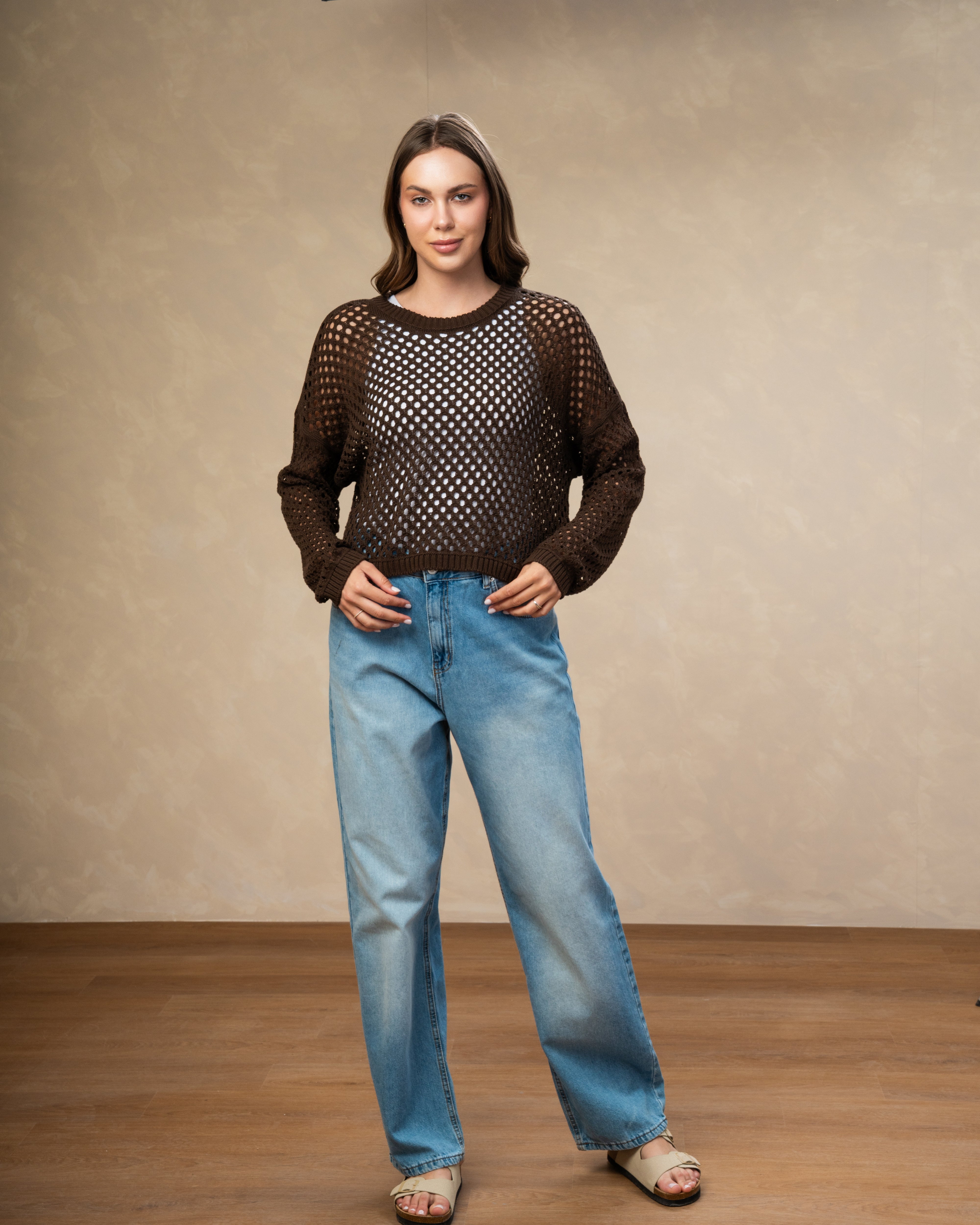 Knitwear Body With Small Cutout Squares