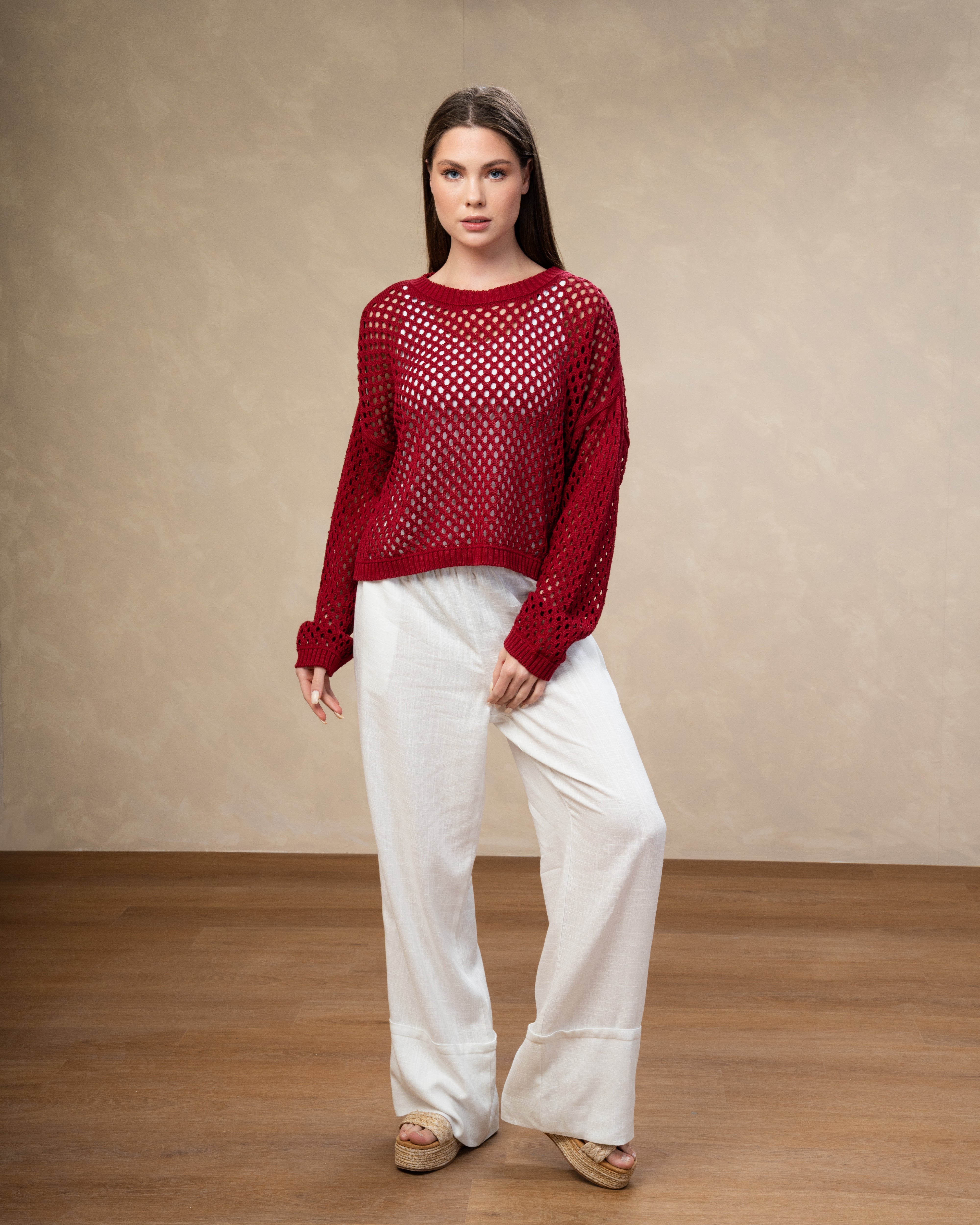 Knitwear Body With Small Cutout Squares