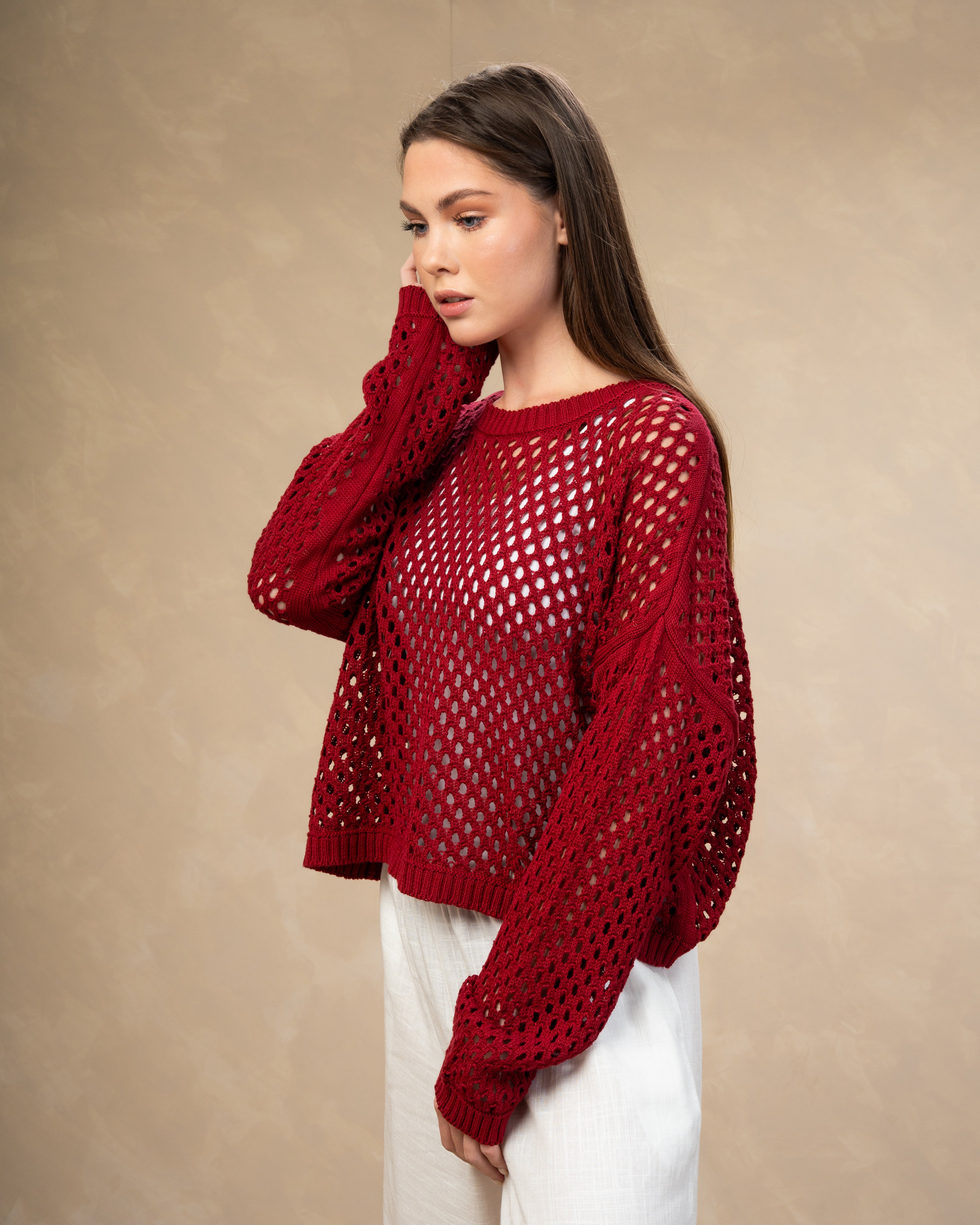 Knitwear Body With Small Cutout Squares