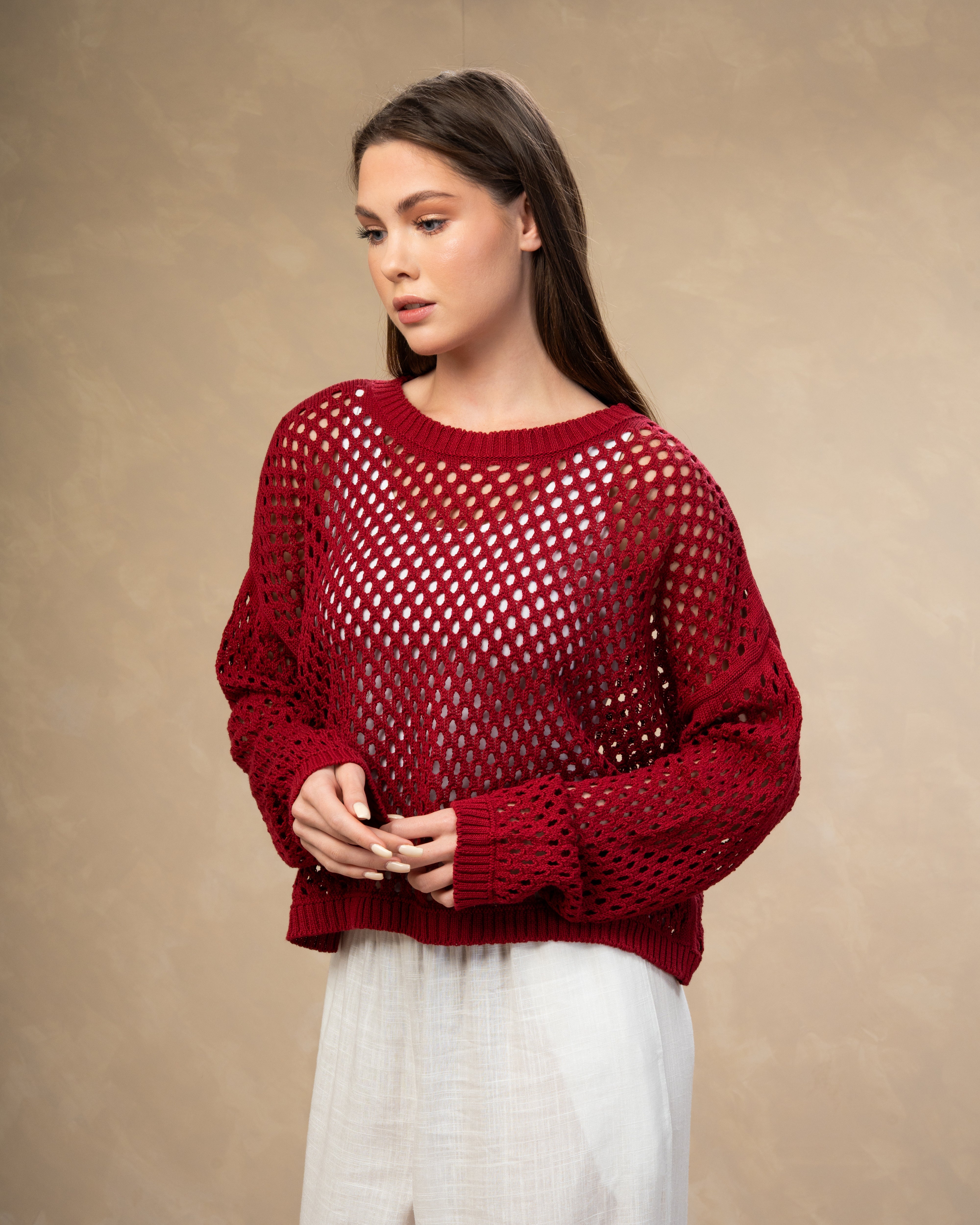 Knitwear Body With Small Cutout Squares