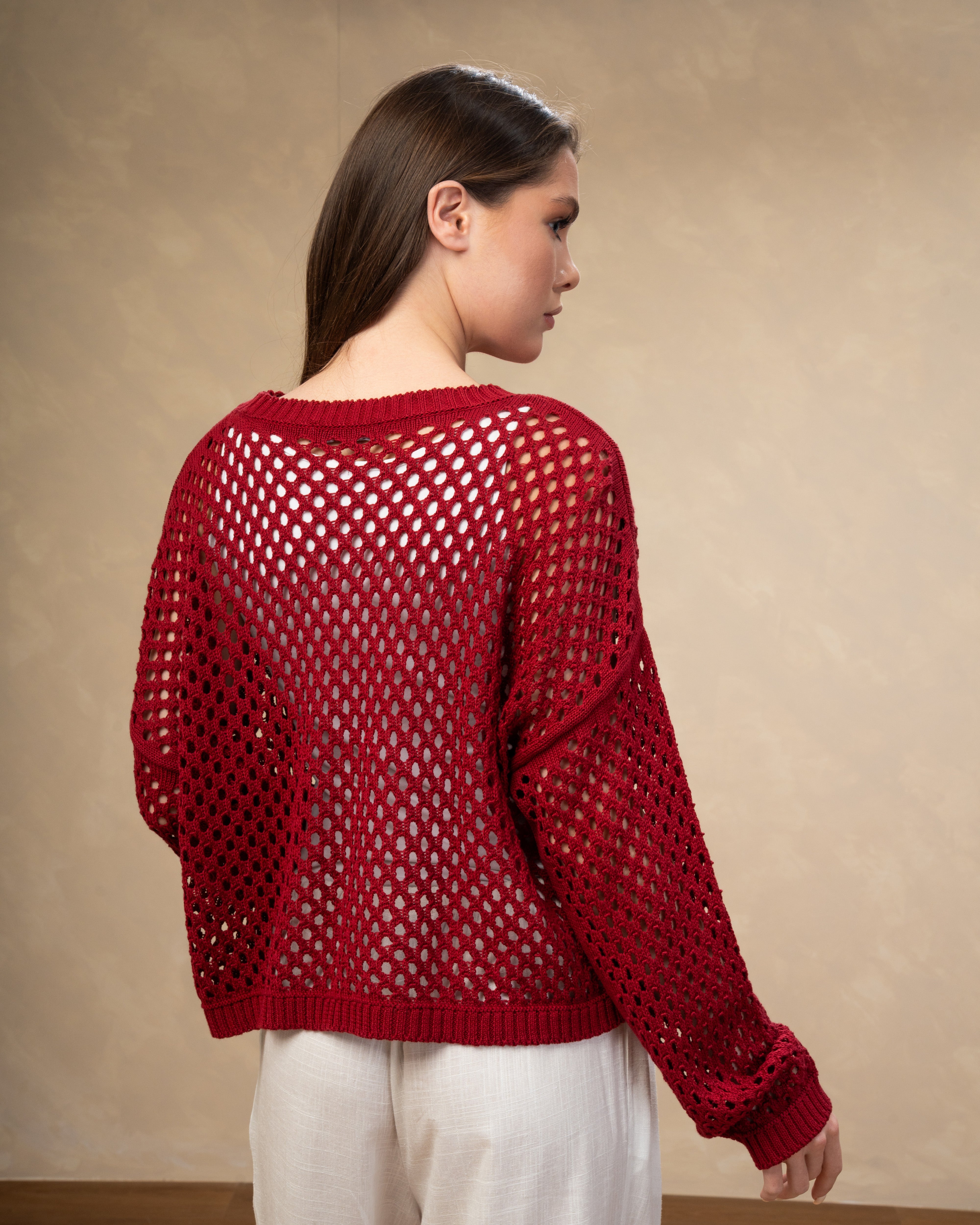 Knitwear Body With Small Cutout Squares