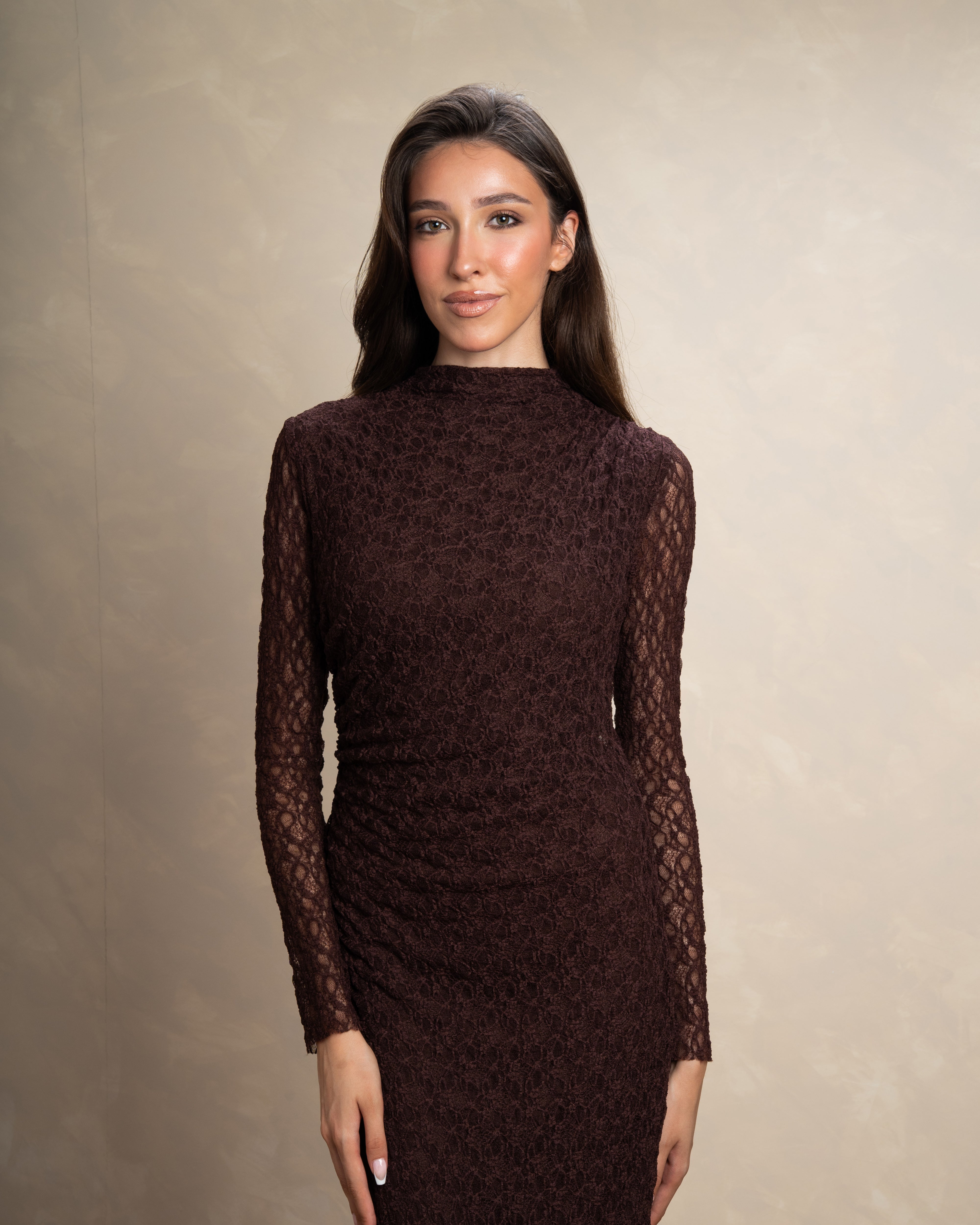 Plain Dress With Braided Sleeves