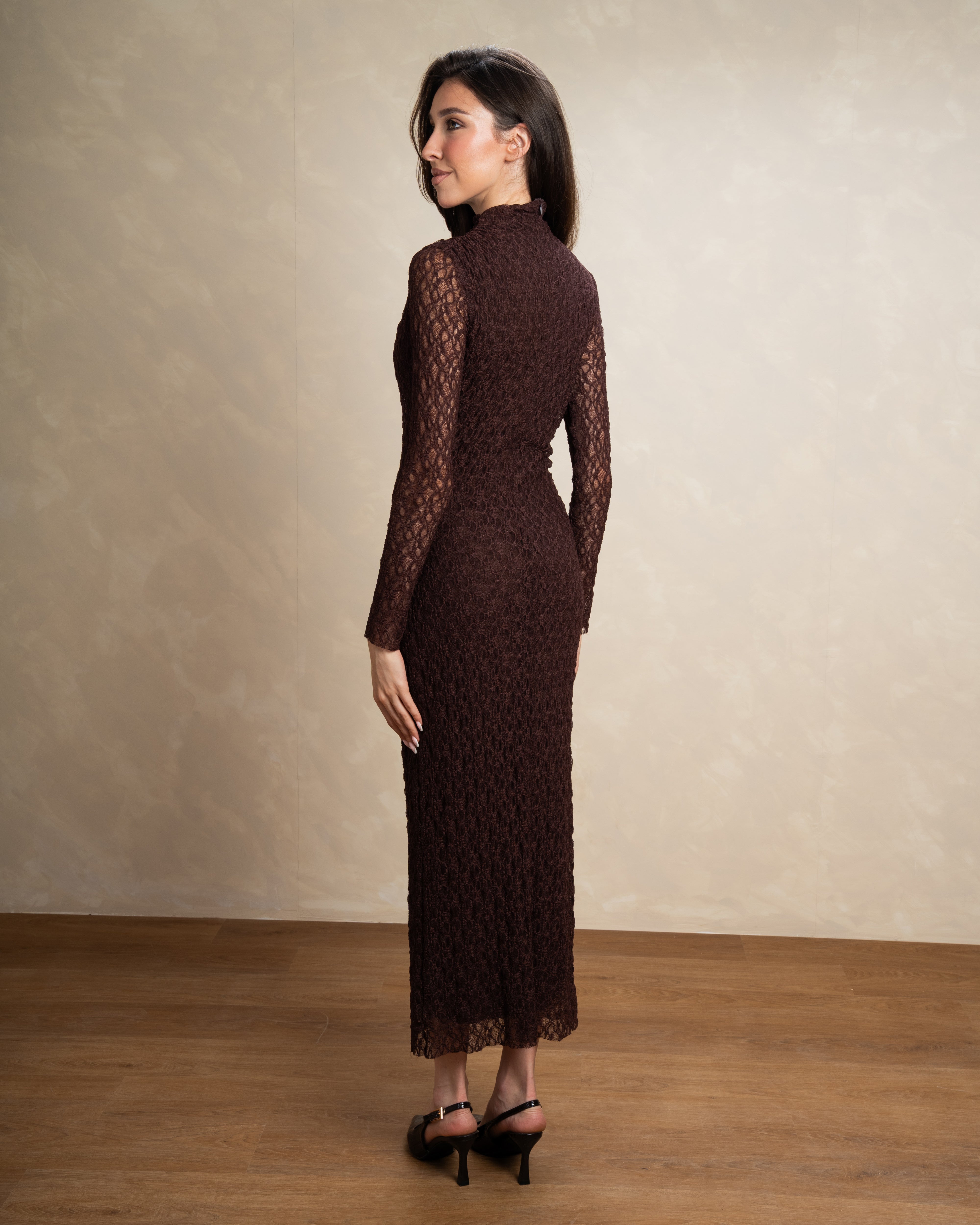 Plain Dress With Braided Sleeves