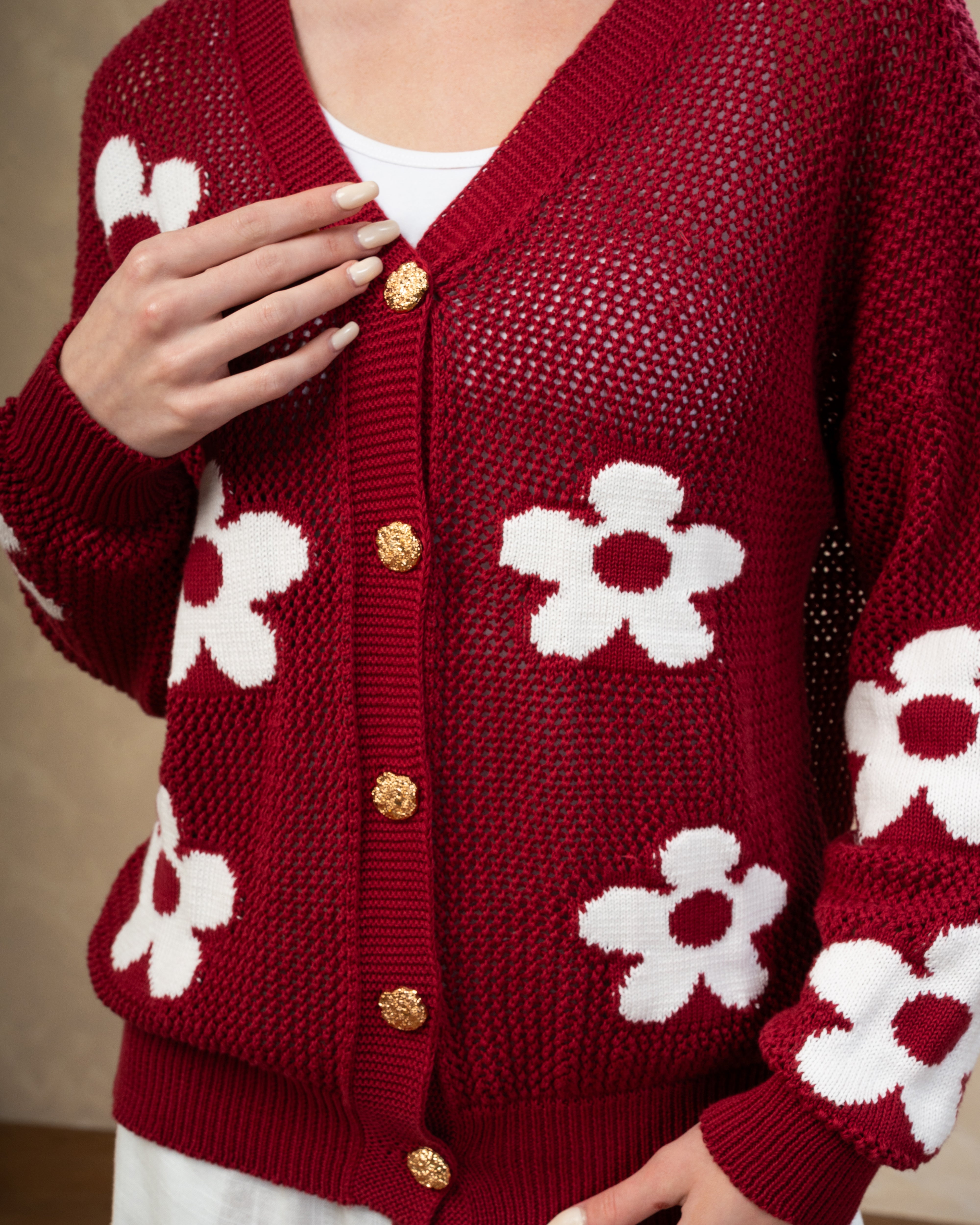 Knitwear Cardigan With Floral Embroidery