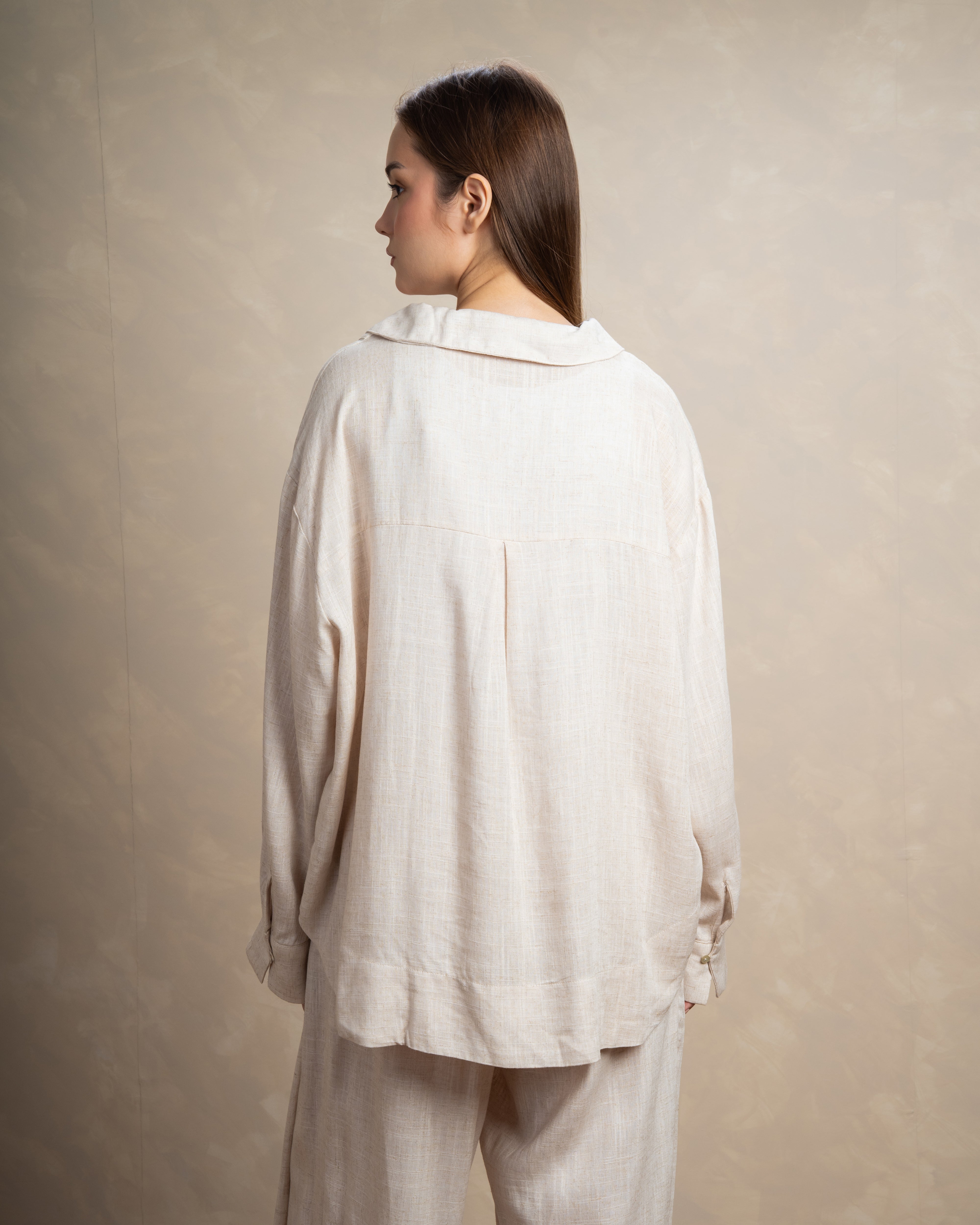 Long Plain Two-Piece Set With Button Cuffs