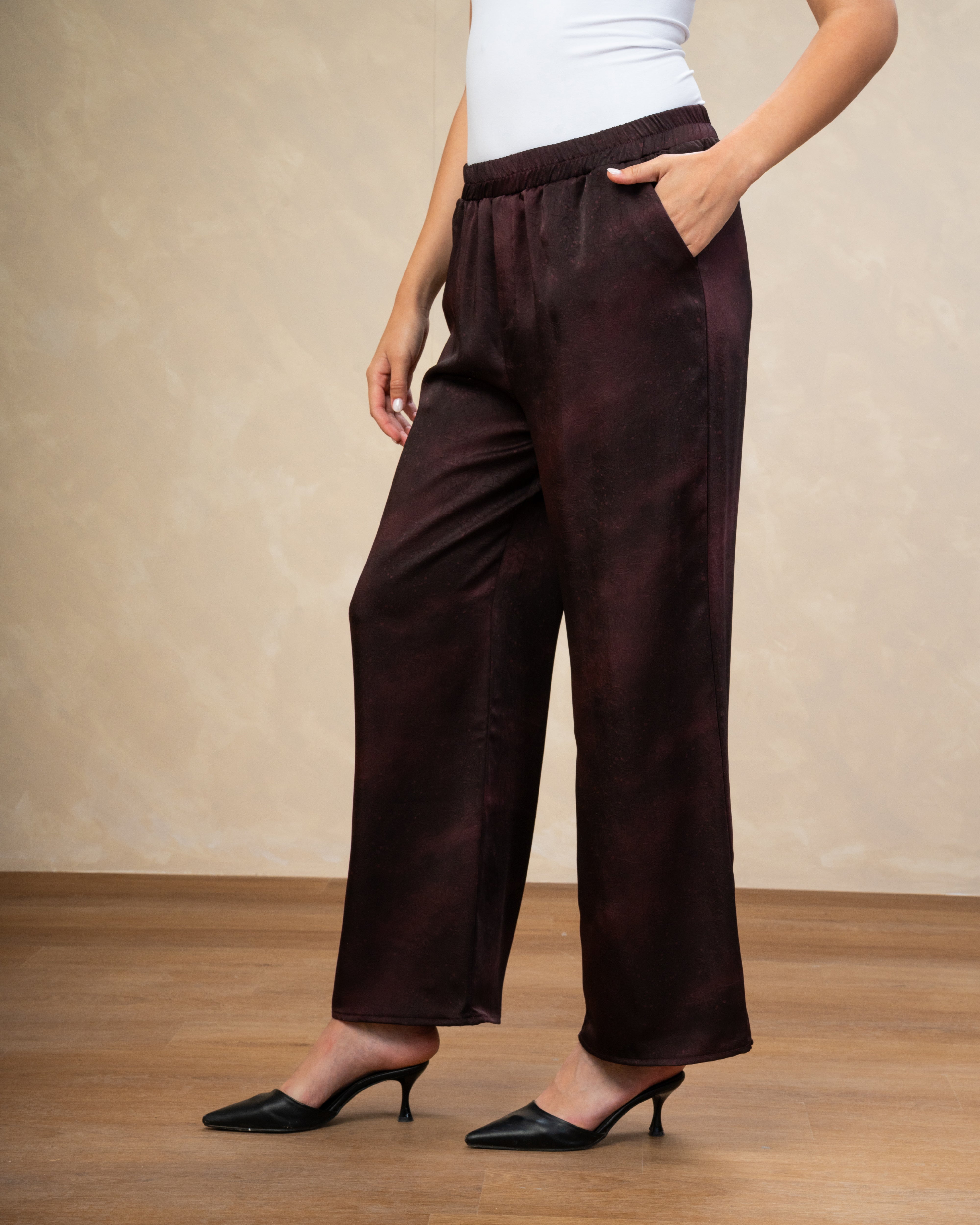 Printed Satin Trouser - In Different Colors