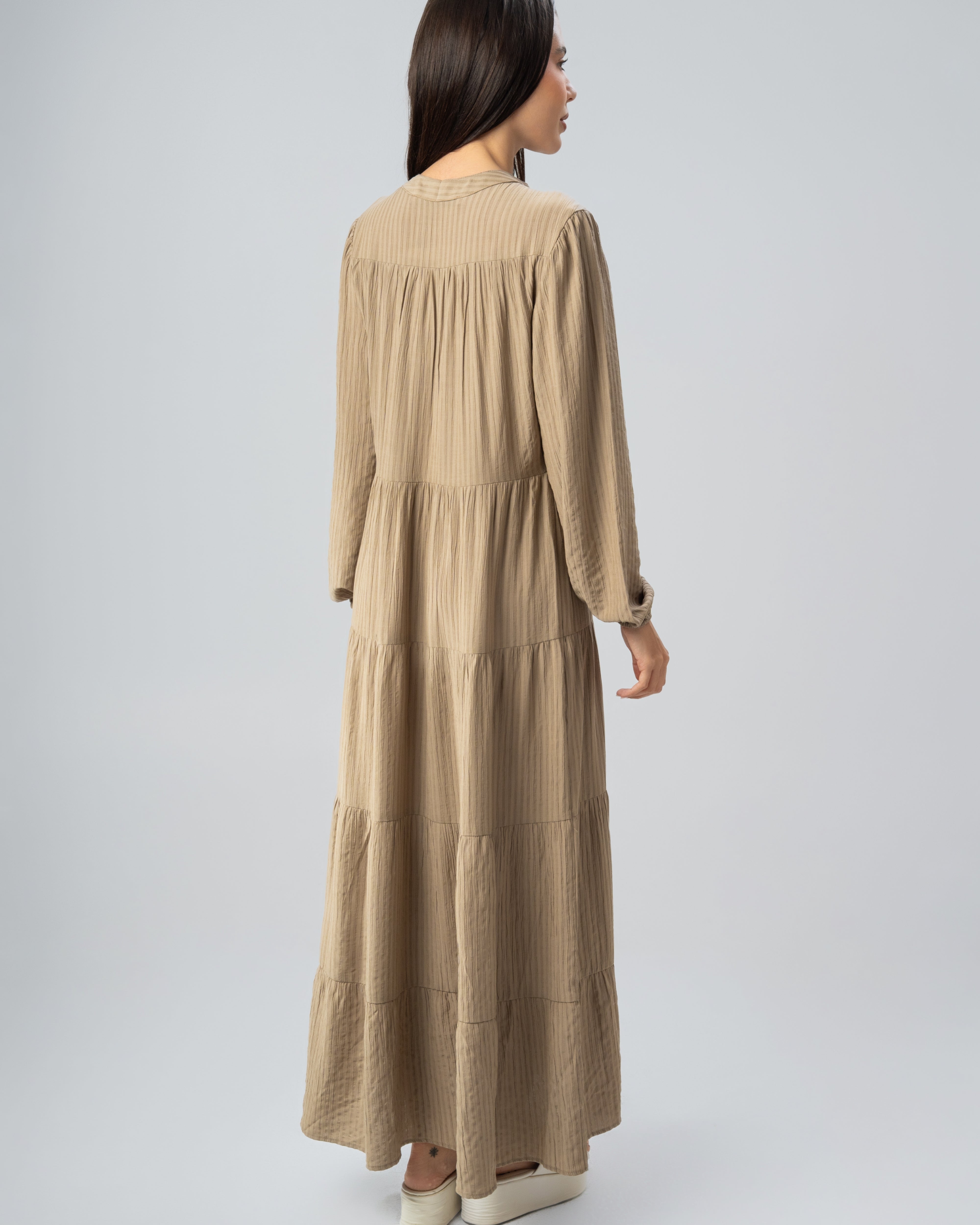 Long Plain Dress - With Chest Buttons