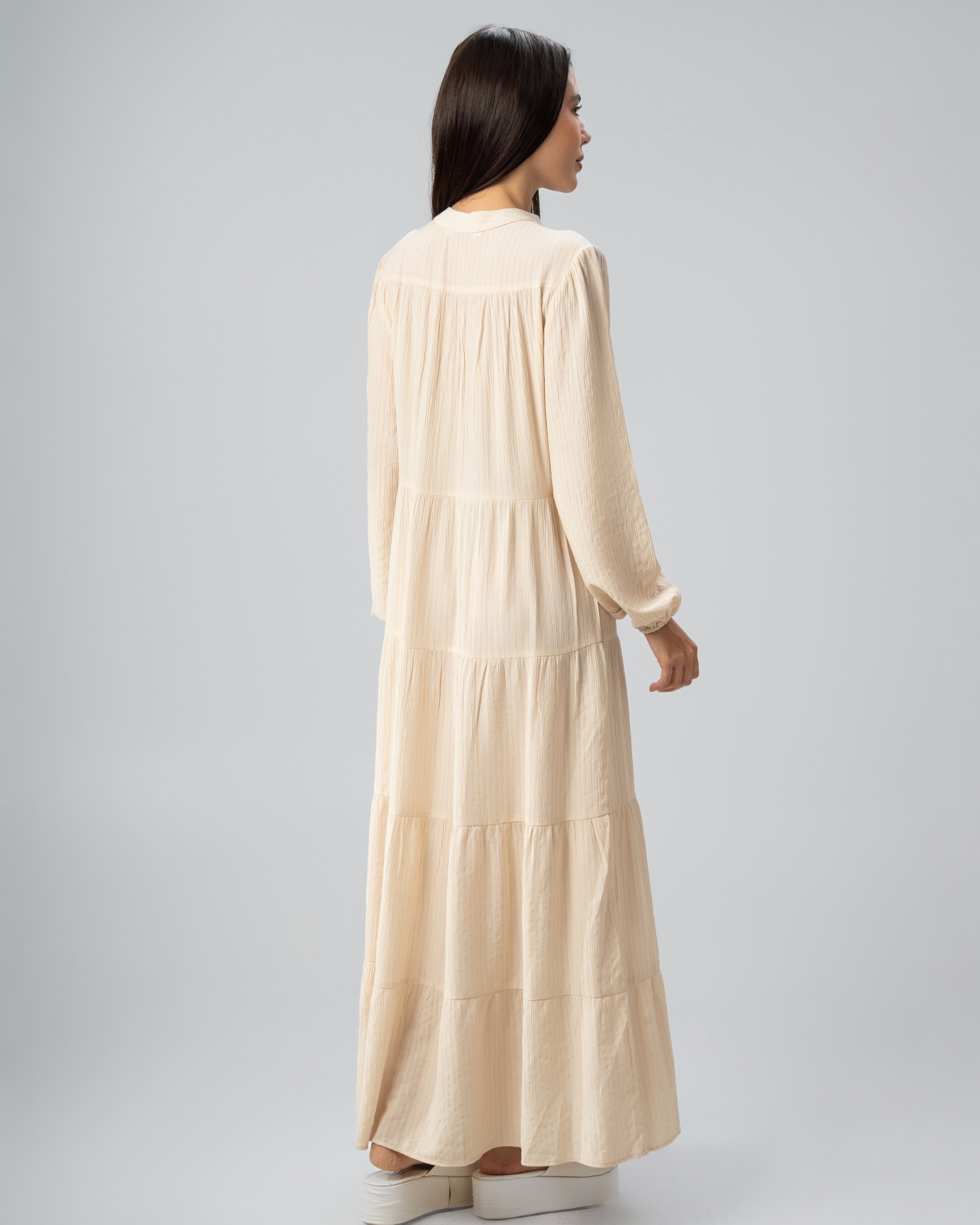 Long Plain Dress - With Chest Buttons