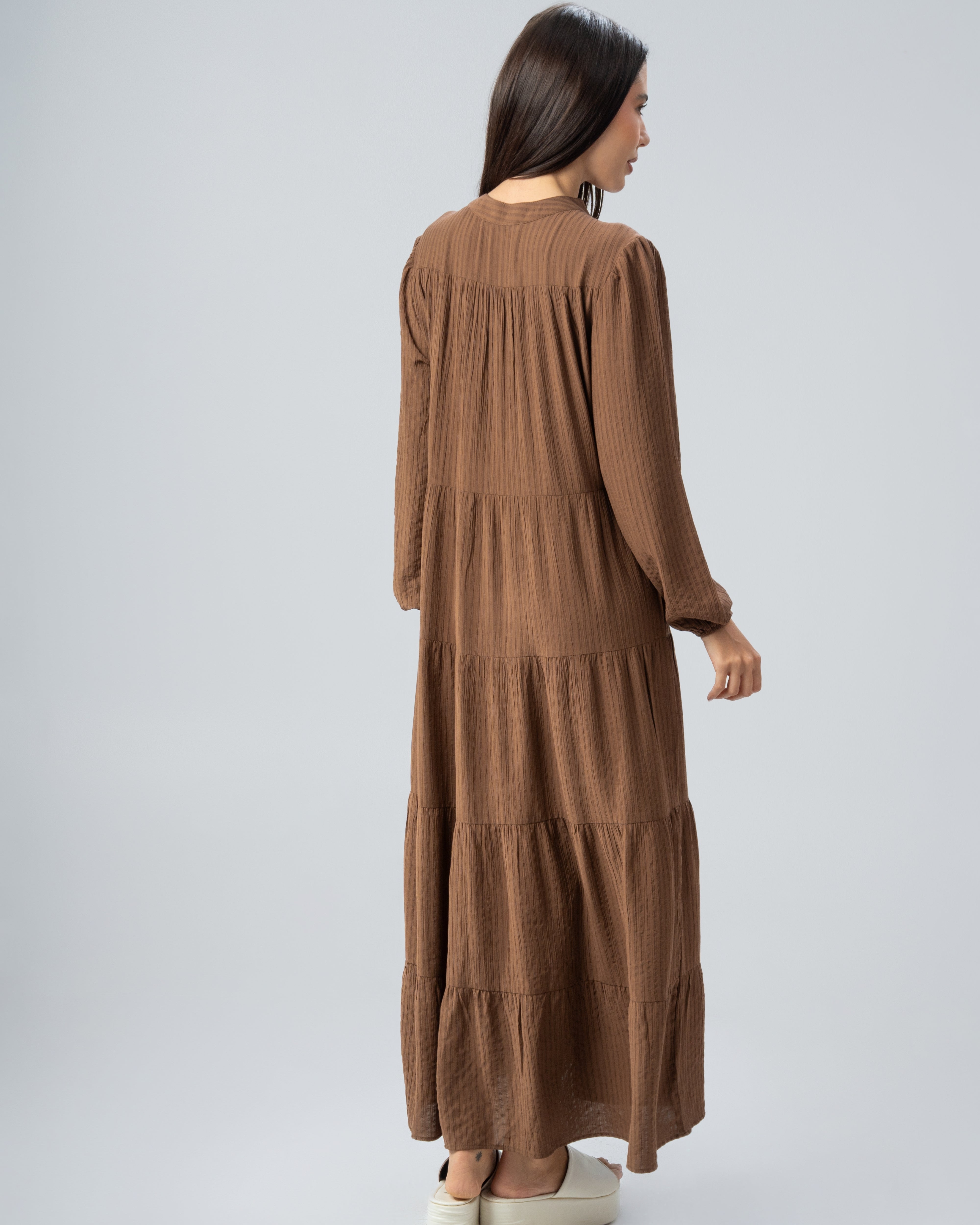 Long Plain Dress - With Chest Buttons