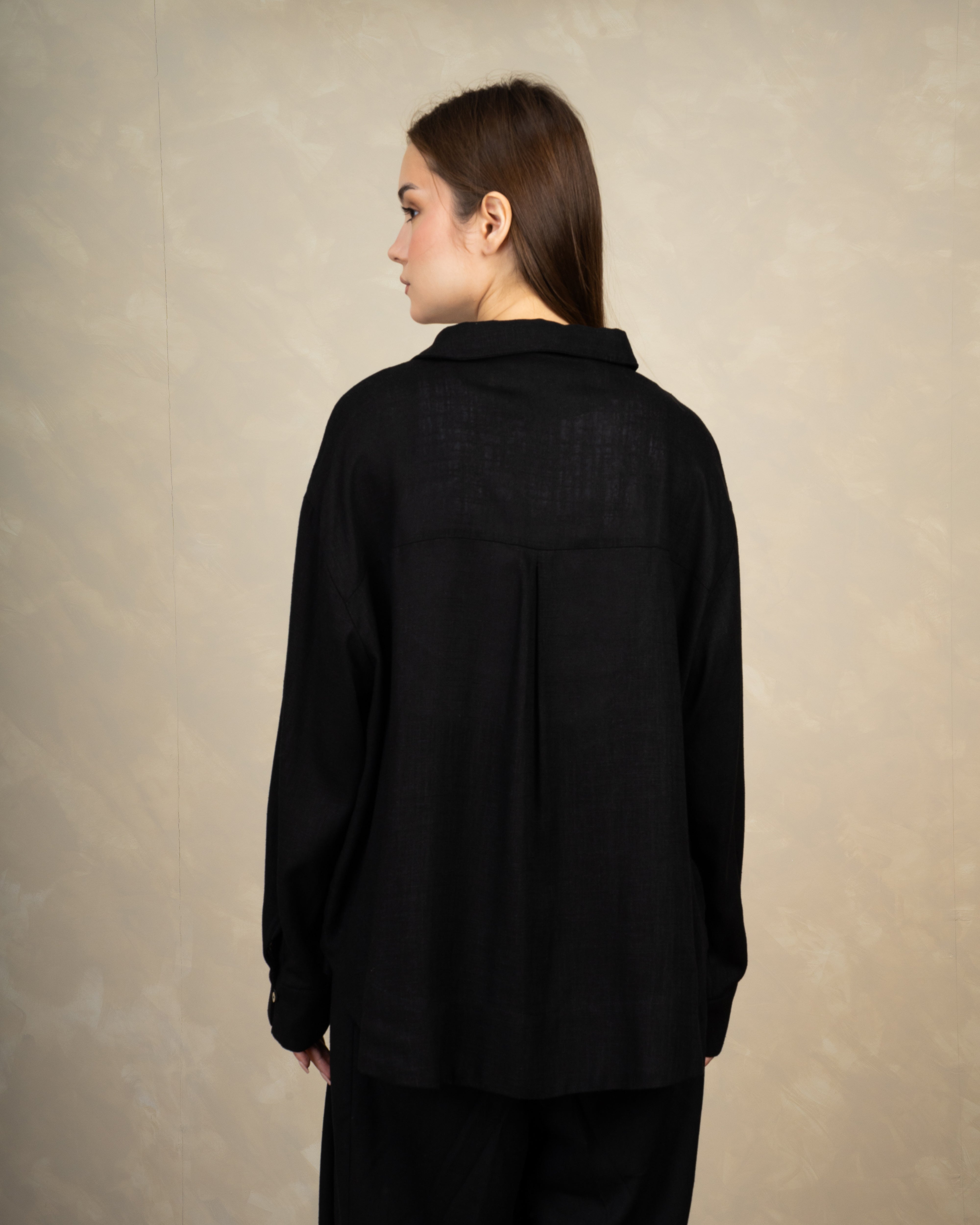 Long Plain Two-Piece Set With Button Cuffs