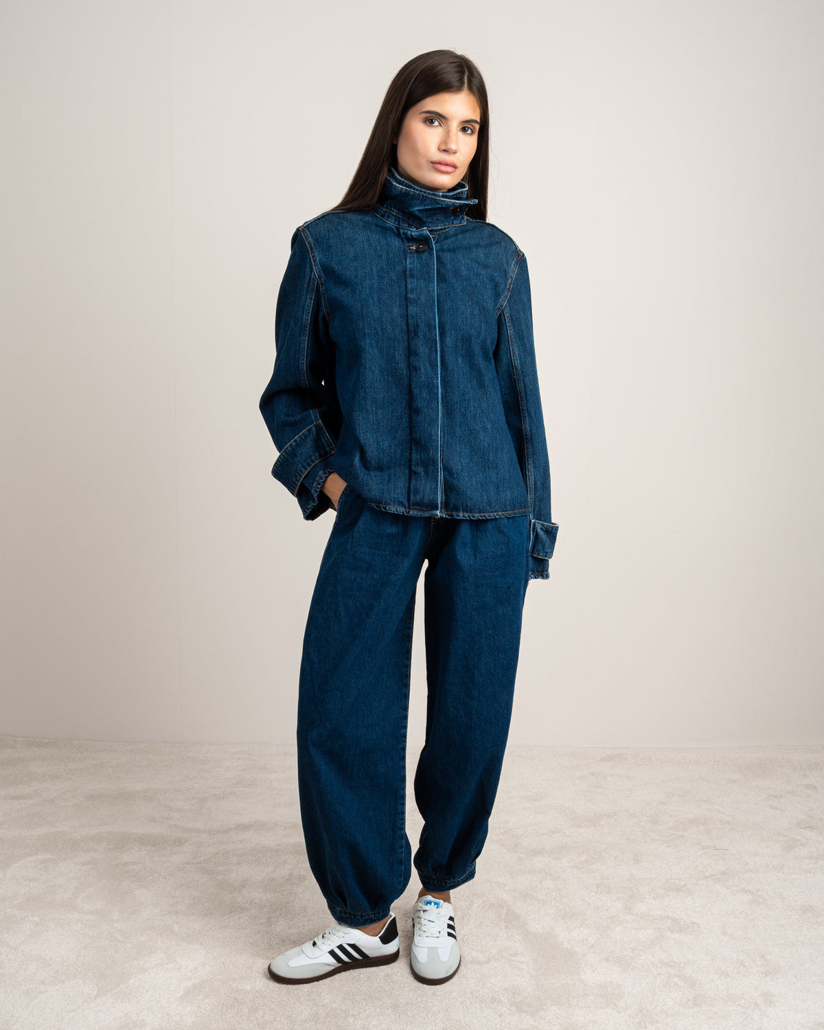 Denim Jacket With Black Buttons