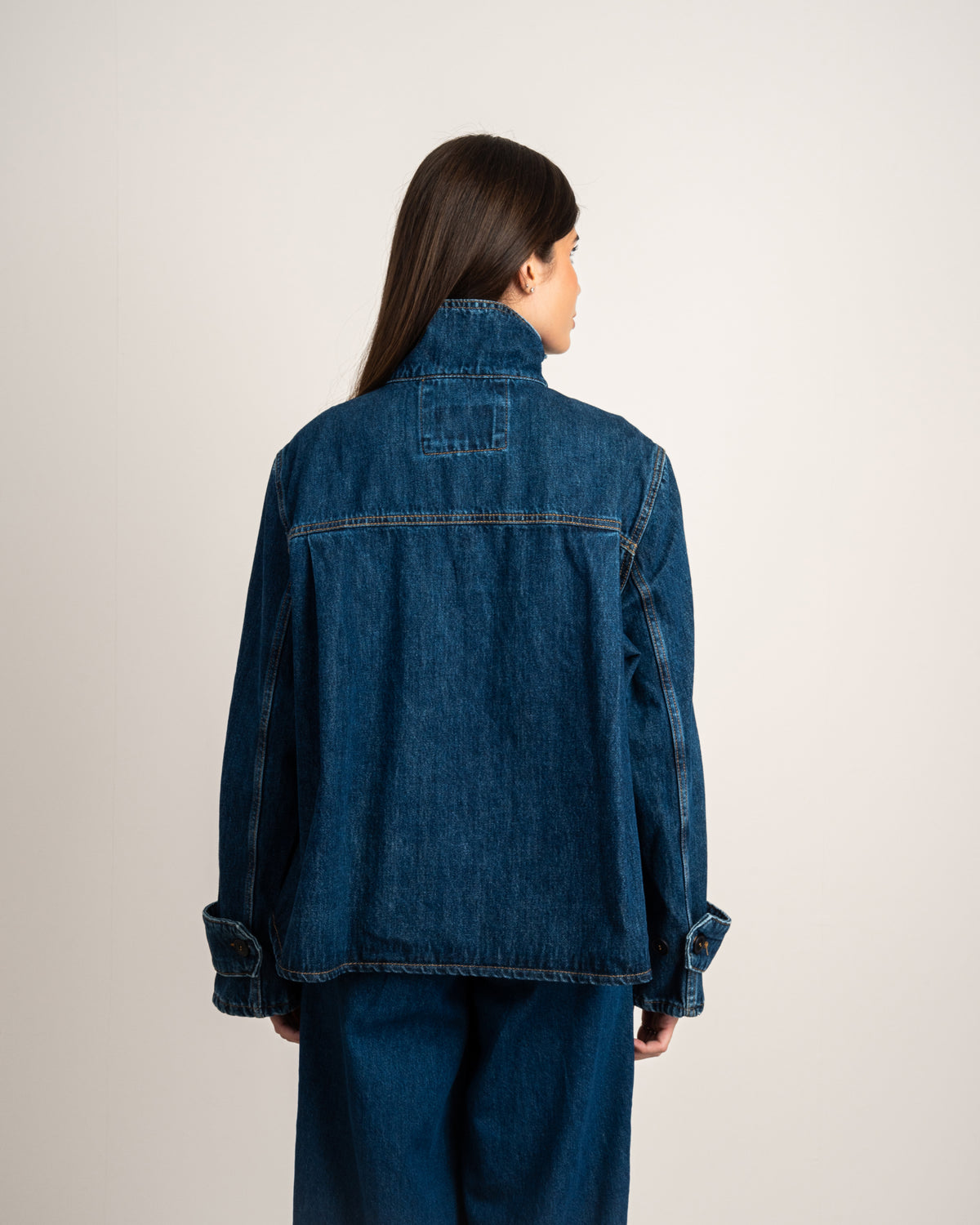 Denim Jacket With Black Buttons