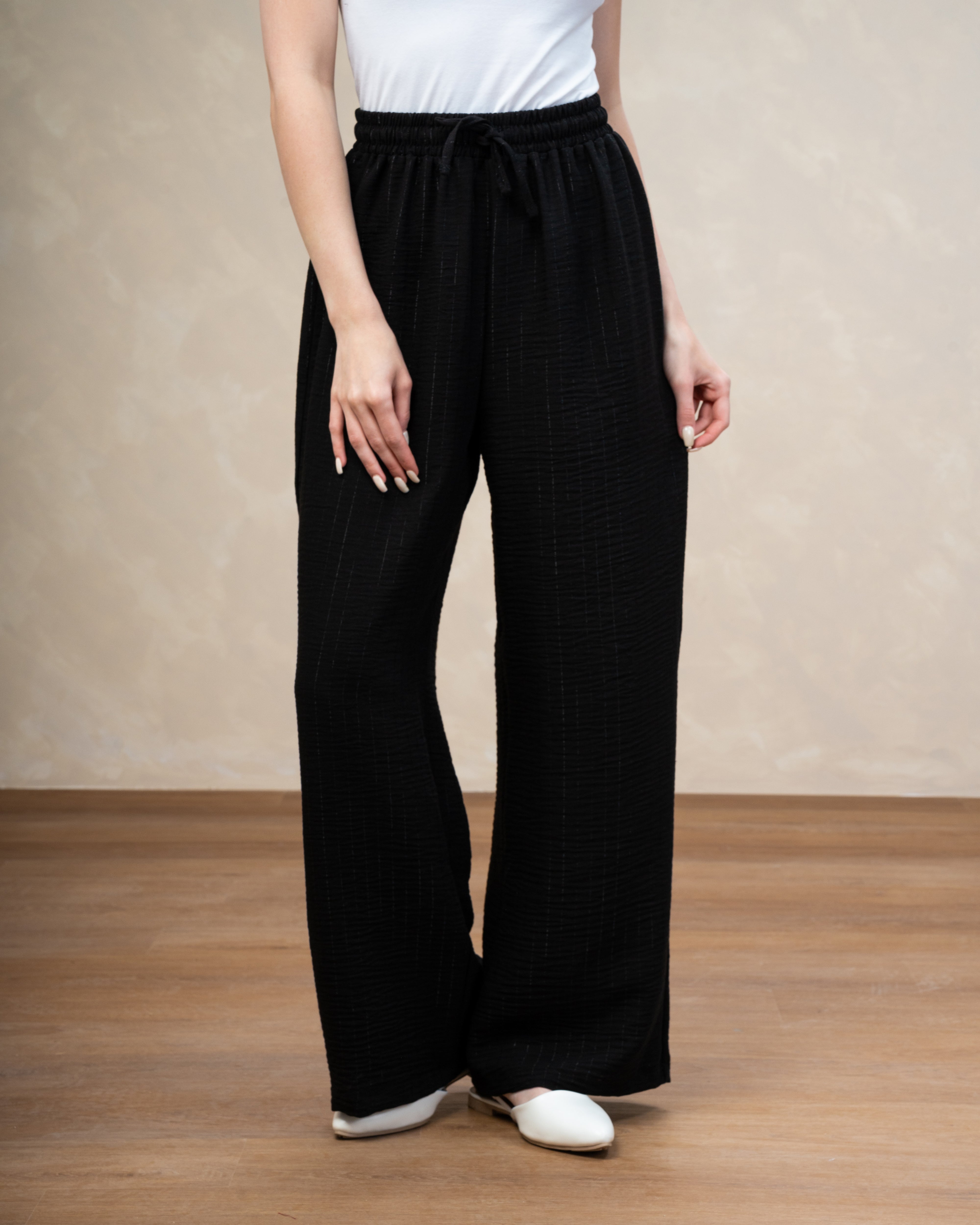 Striped Linen Trouser - With Subtle Gold Lines