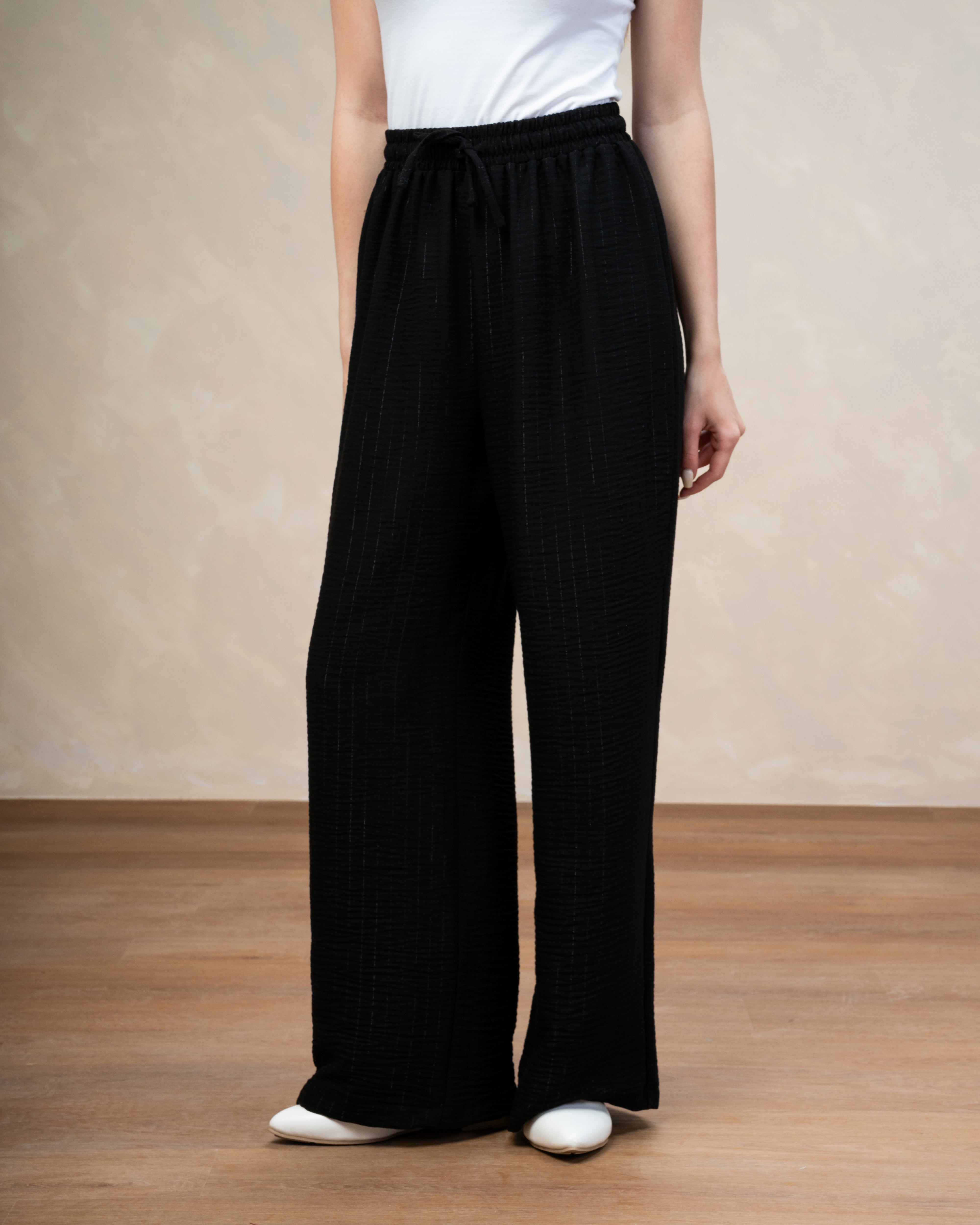 Striped Linen Trouser - With Subtle Gold Lines