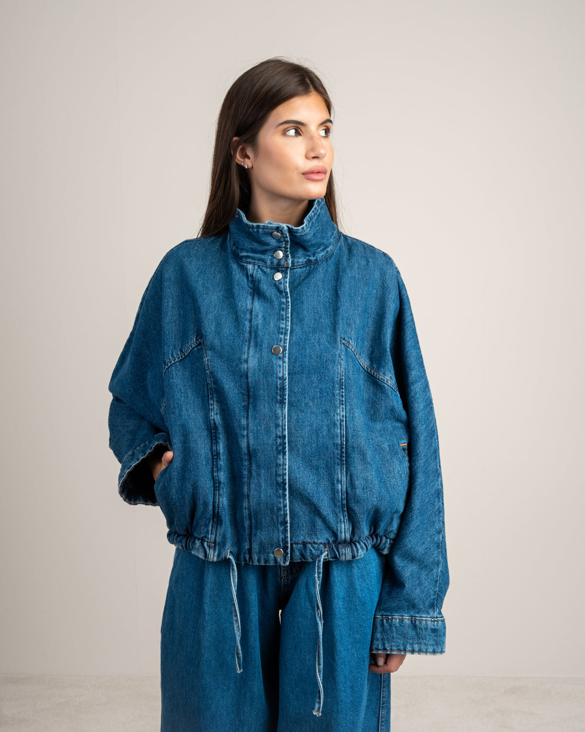 Denim Jacket With Snap Buttons