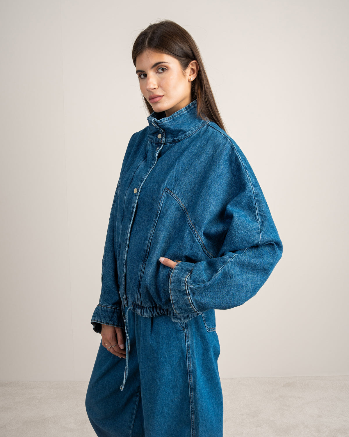 Denim Jacket With Snap Buttons