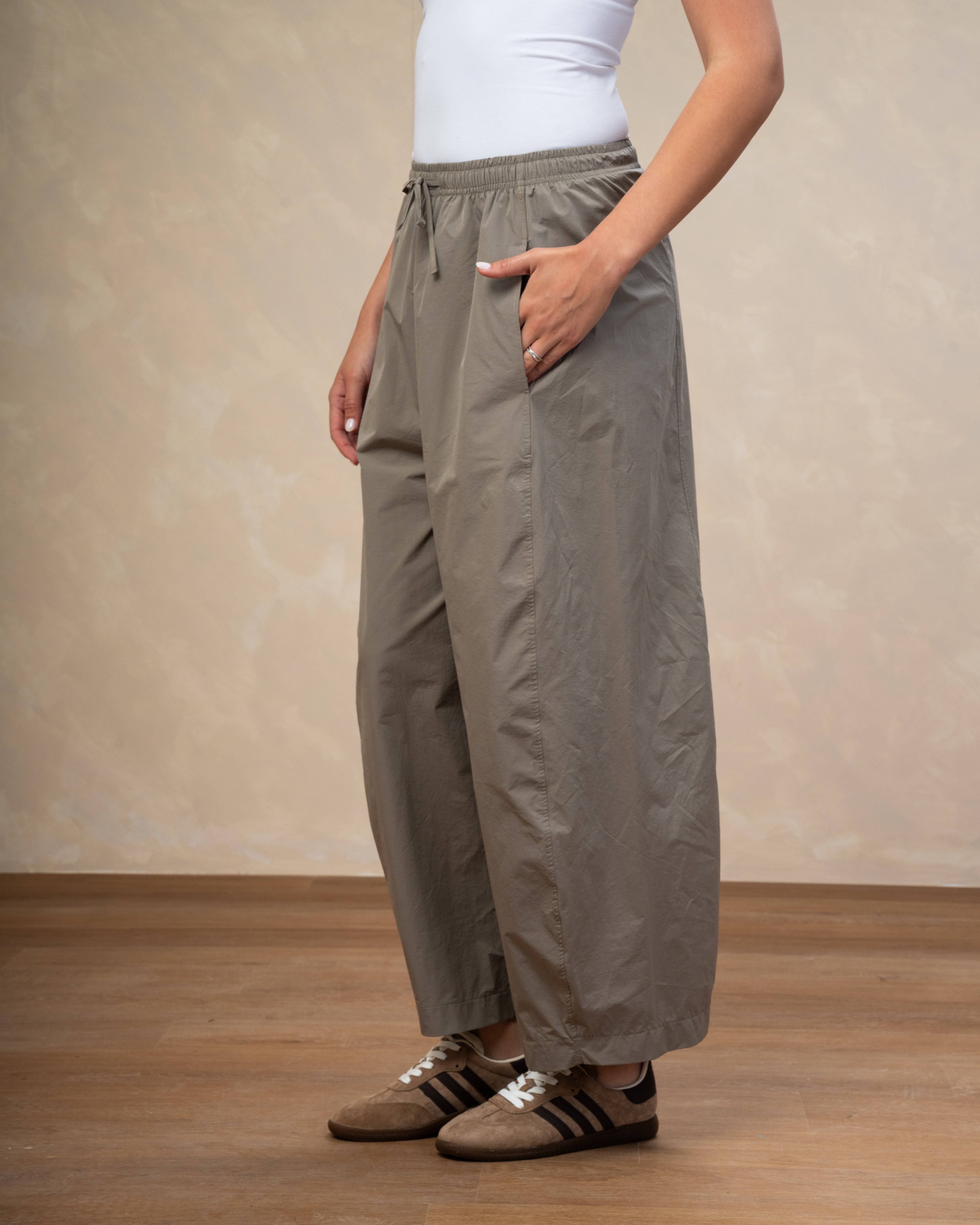 Gabardine Trouser With Drawstring Waist
