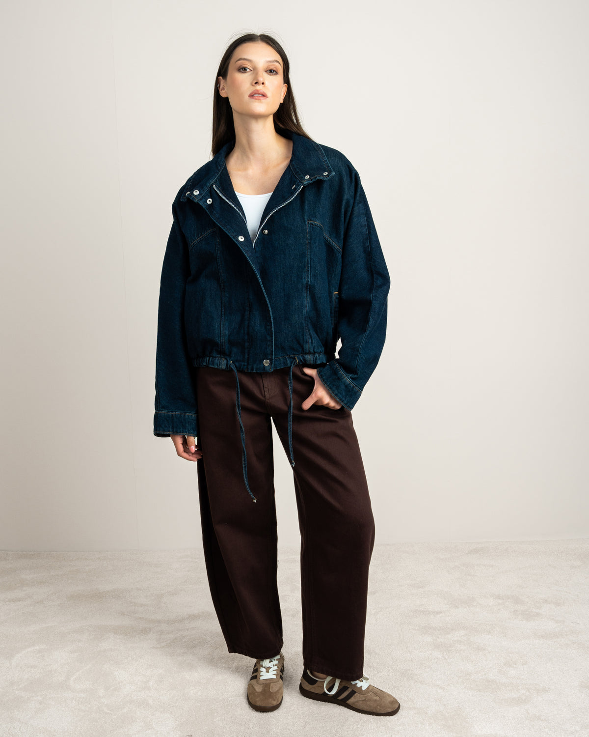 Denim Jacket With Snap Buttons