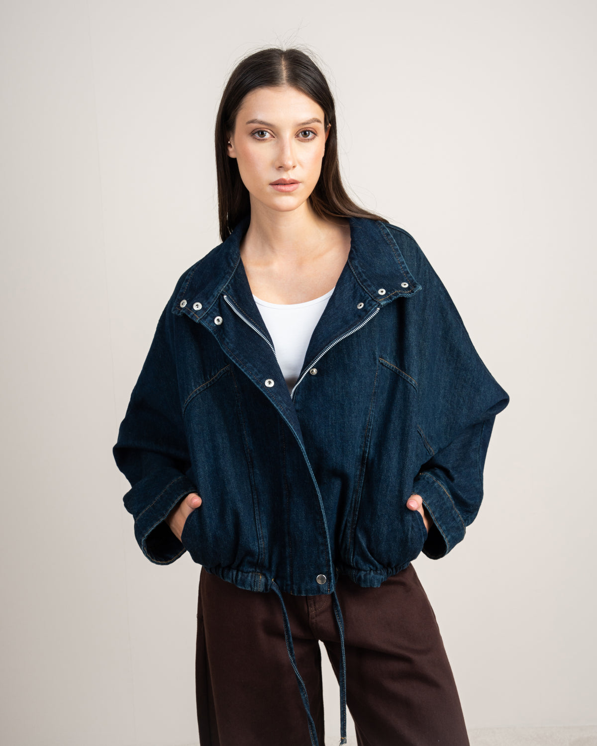 Denim Jacket With Snap Buttons