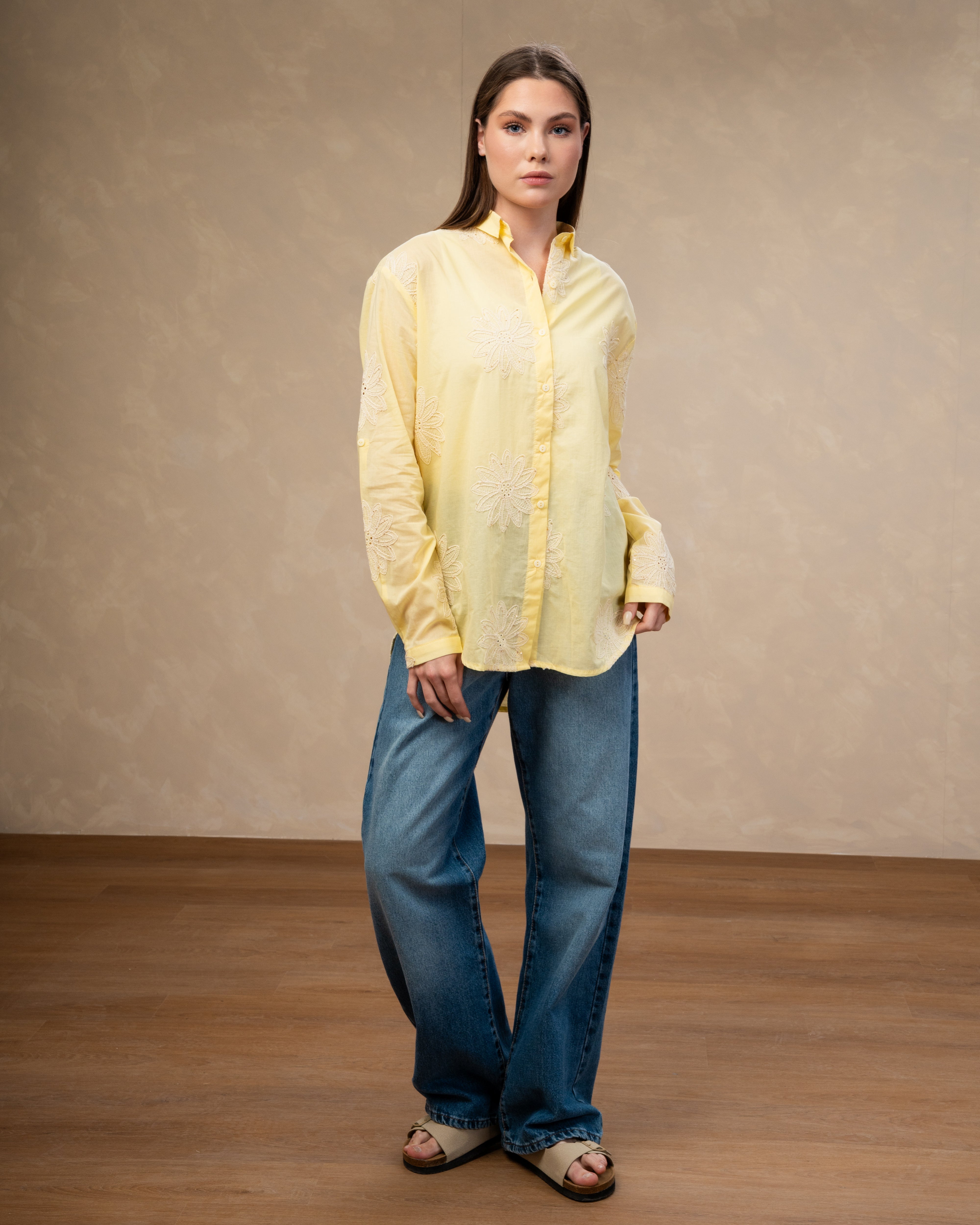 Rose Embroidered Shirt