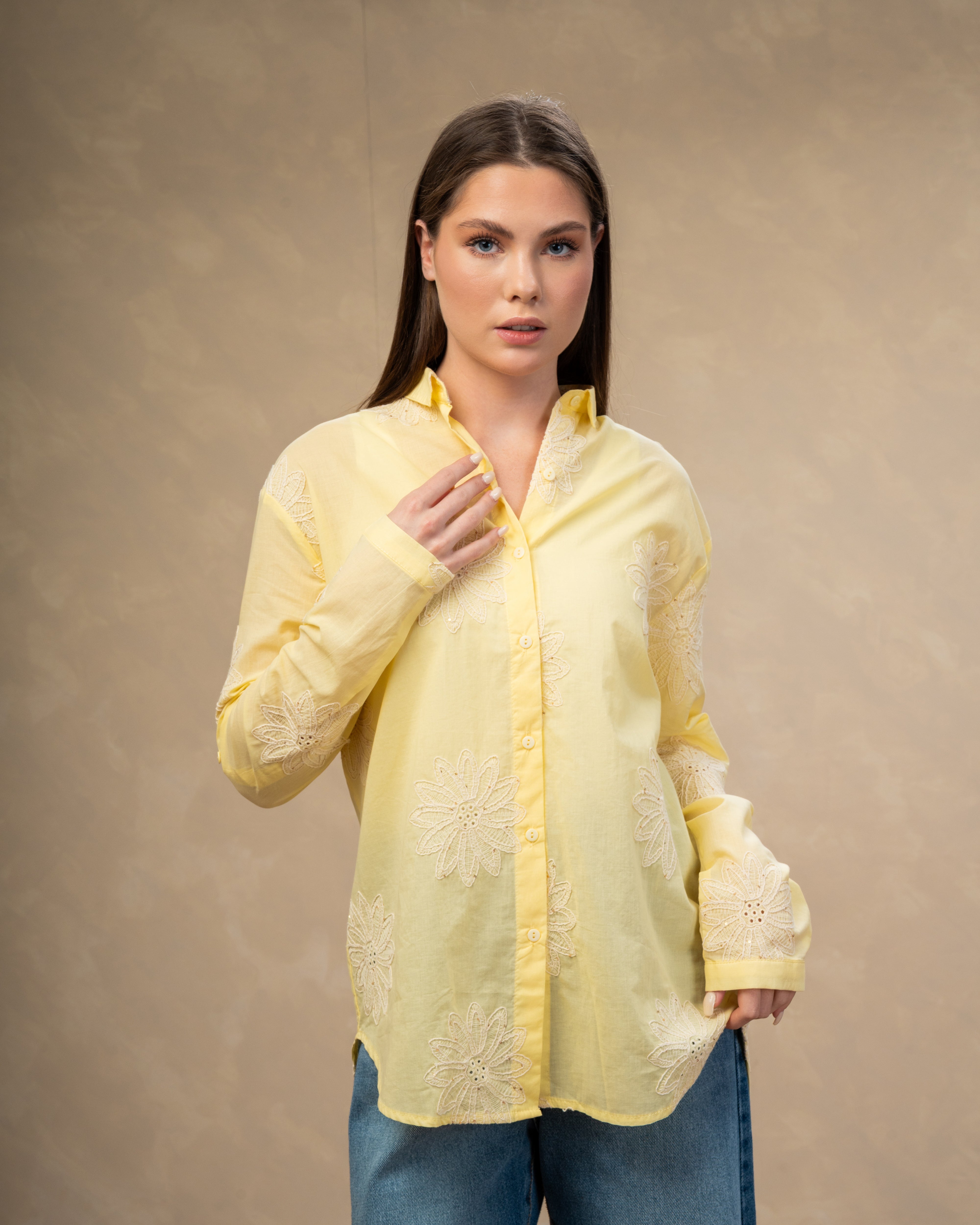Rose Embroidered Shirt