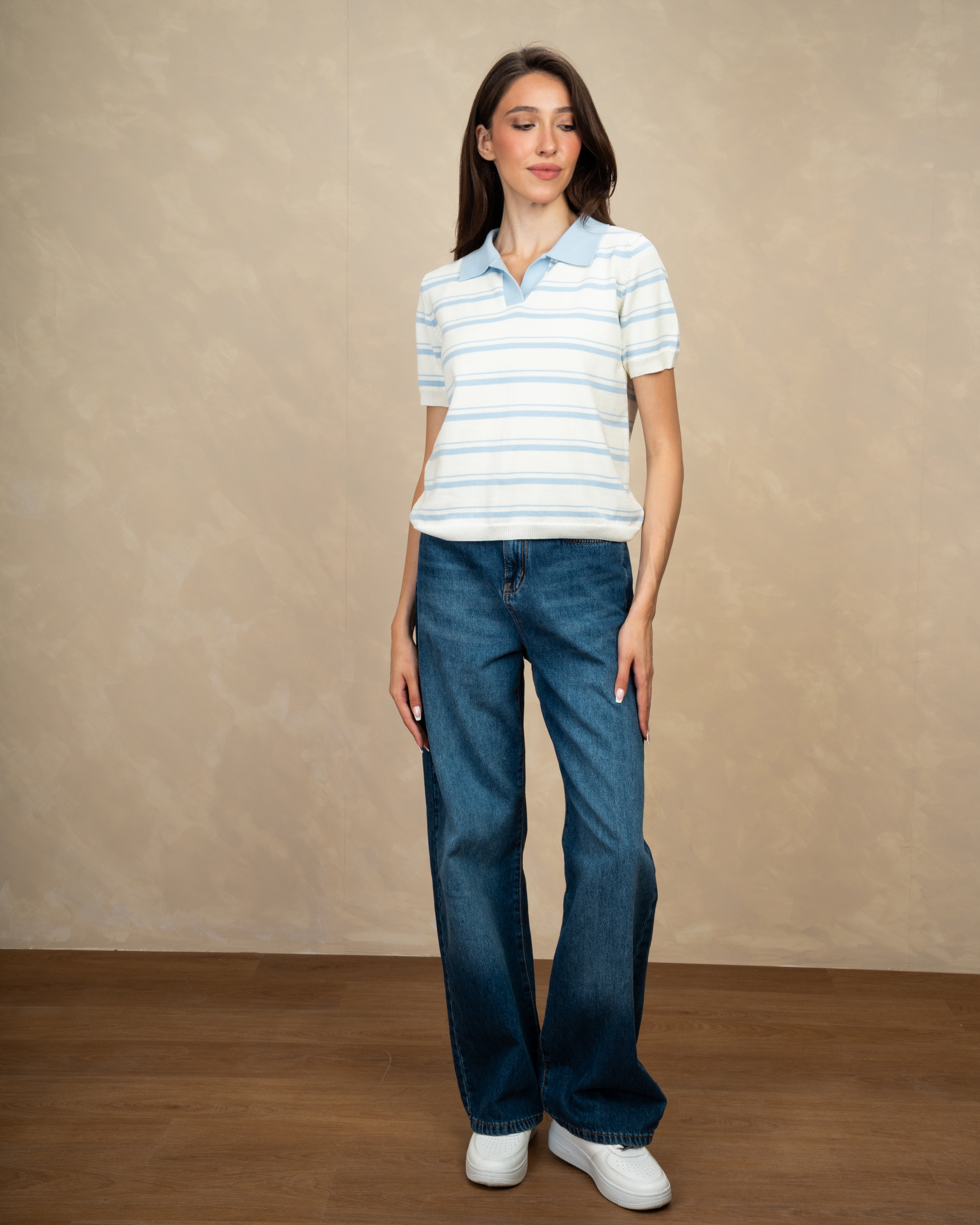 Short Striped Collared Body