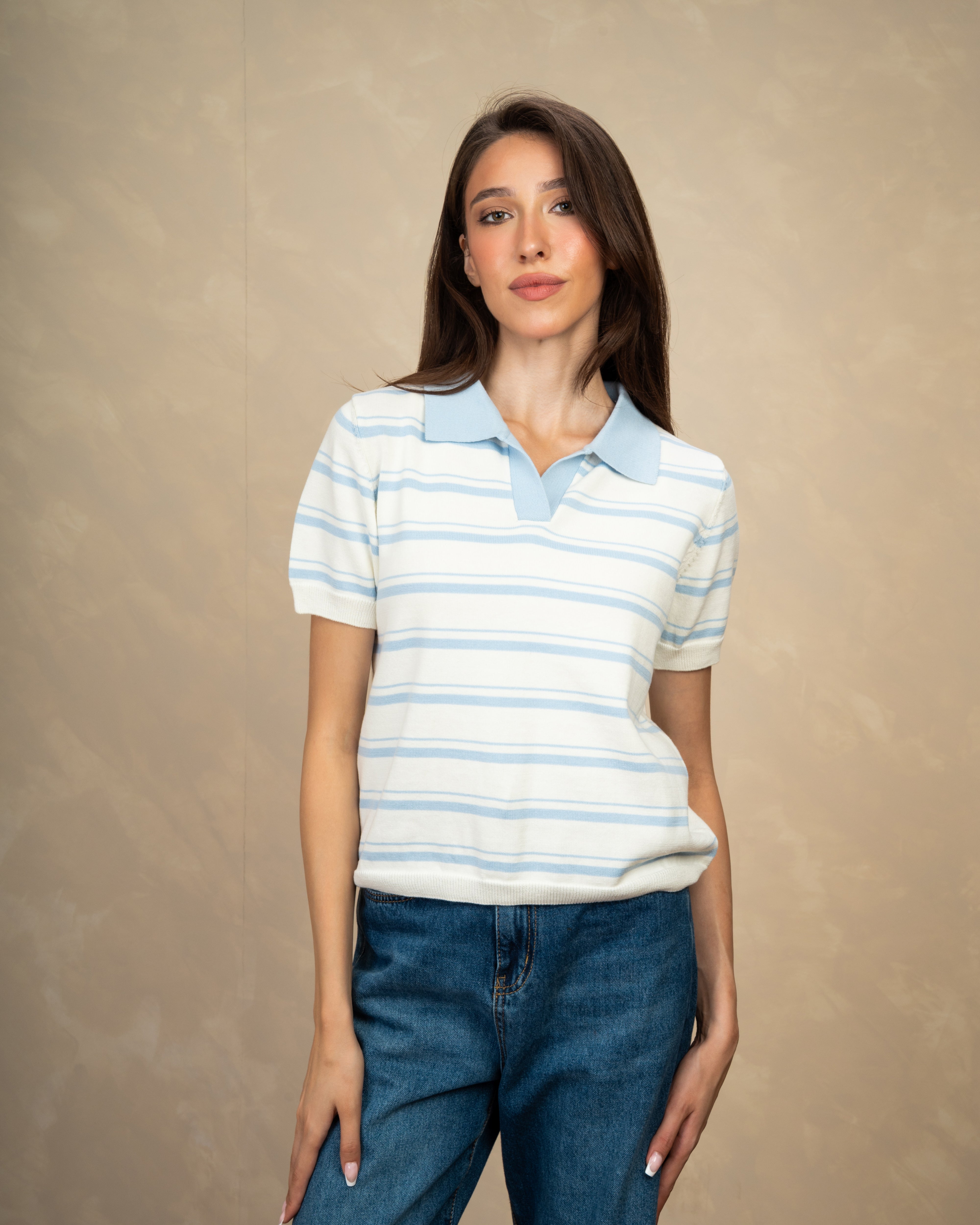 Short Striped Collared Body
