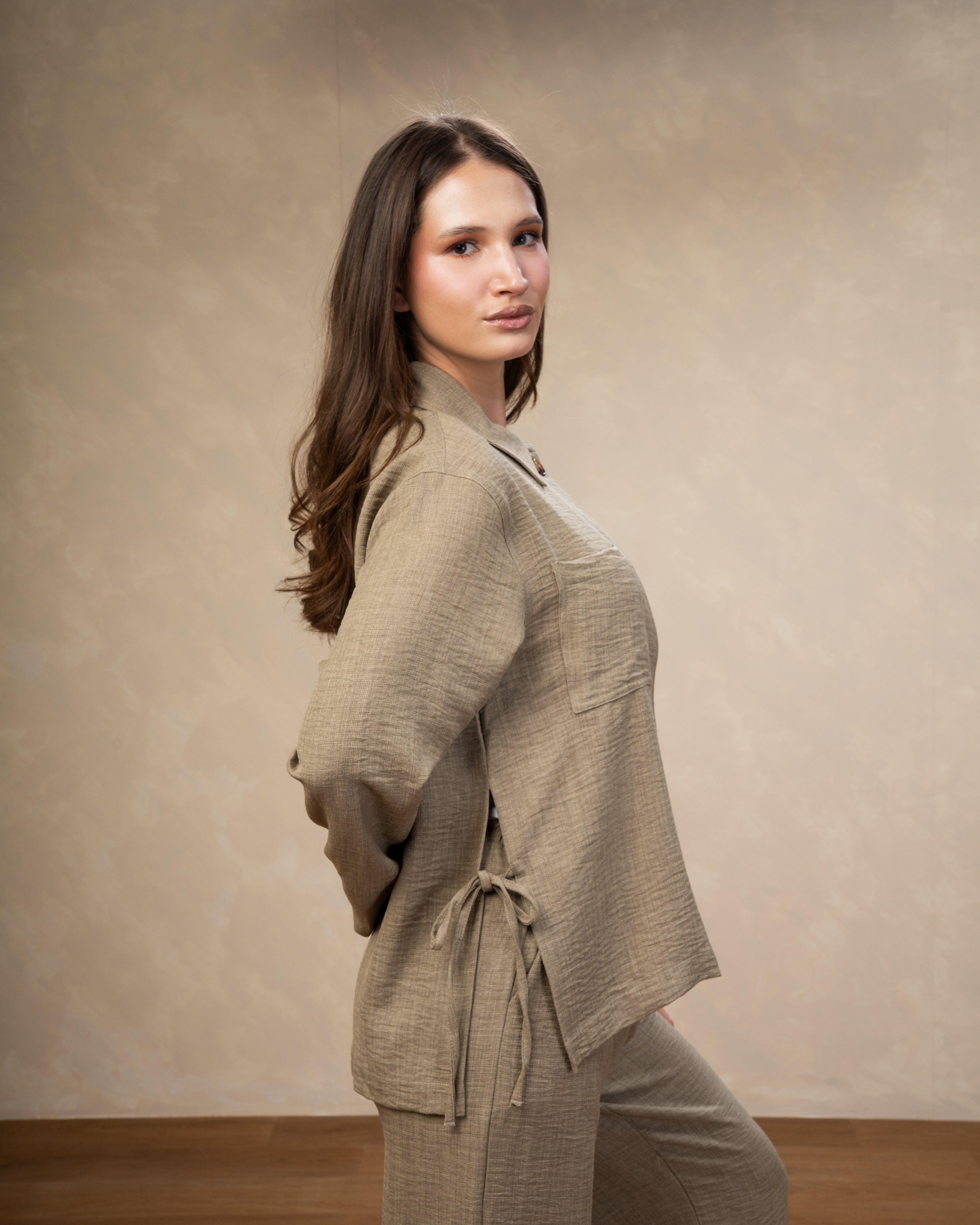 Linen Shirt With Wooden Buttons