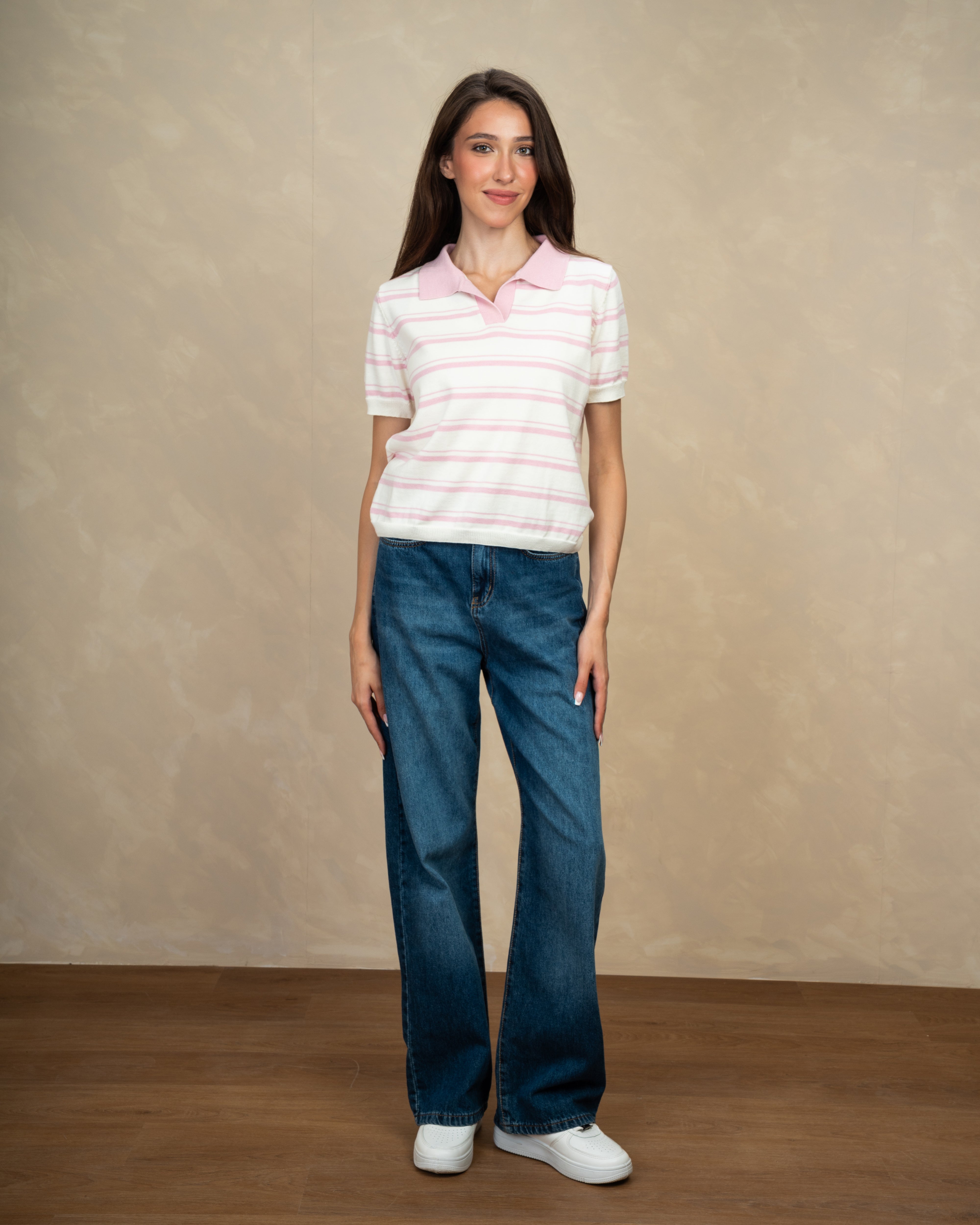 Short Striped Collared Body