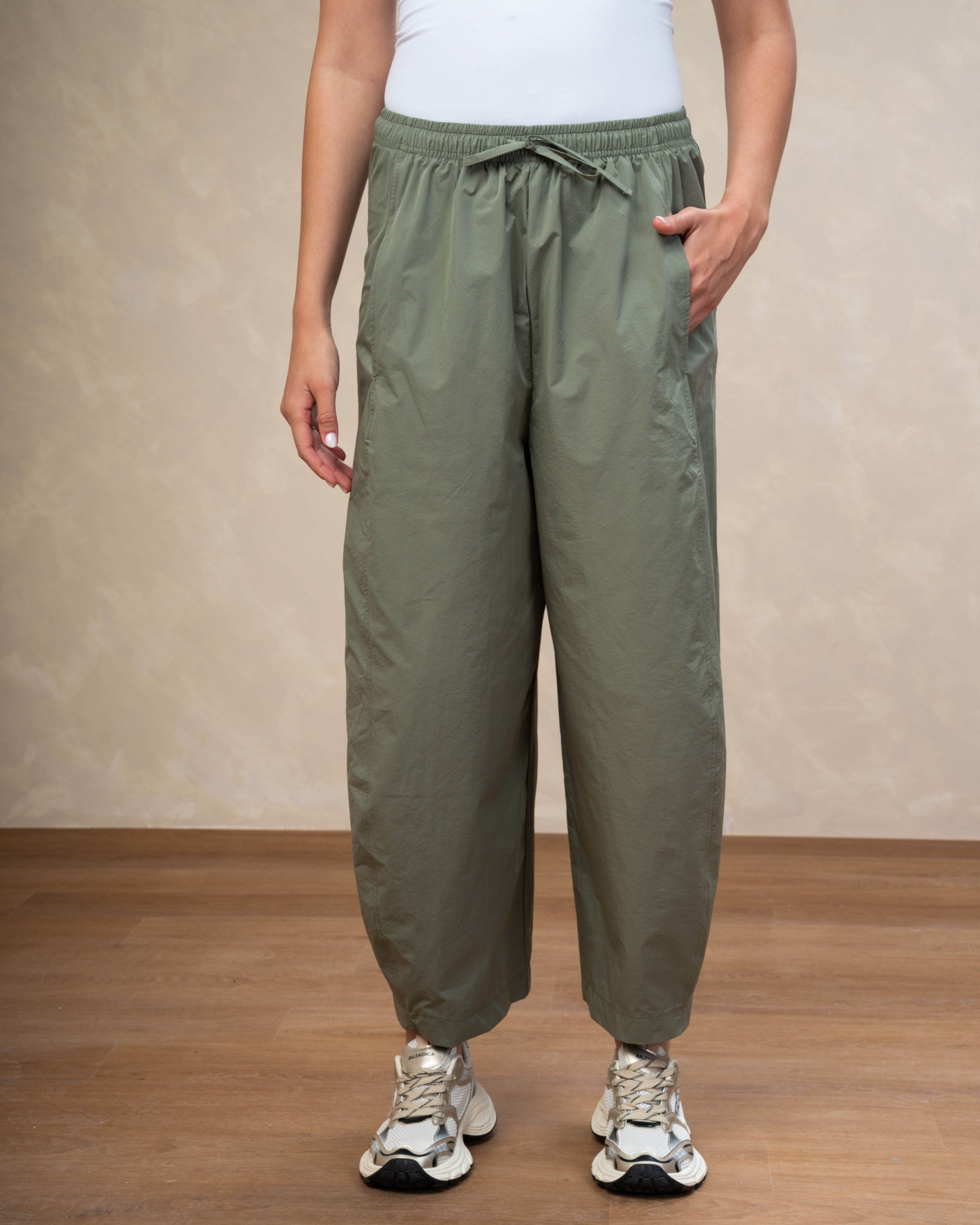 Gabardine Trouser With Drawstring Waist