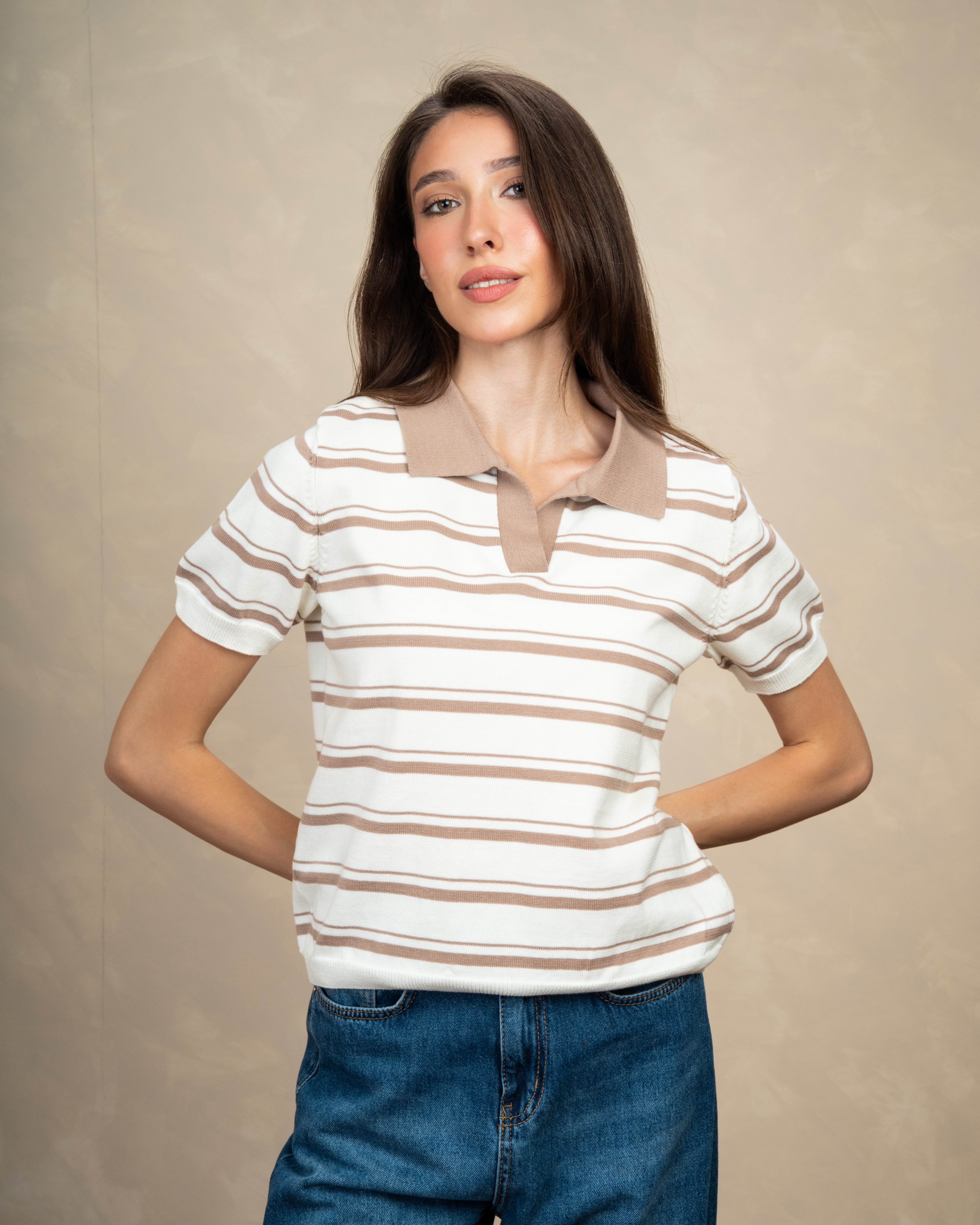 Short Striped Collared Body