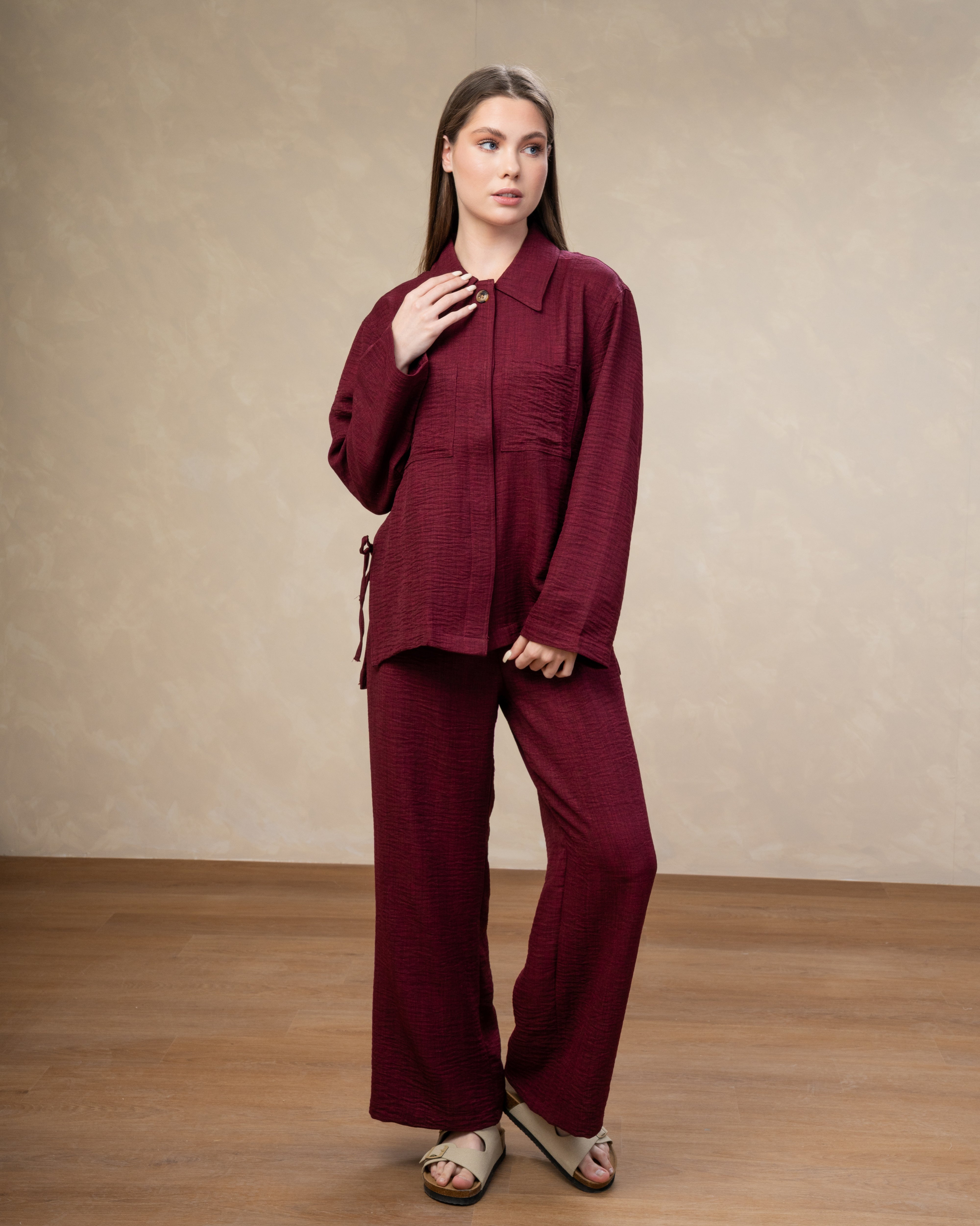 Linen Shirt With Wooden Buttons
