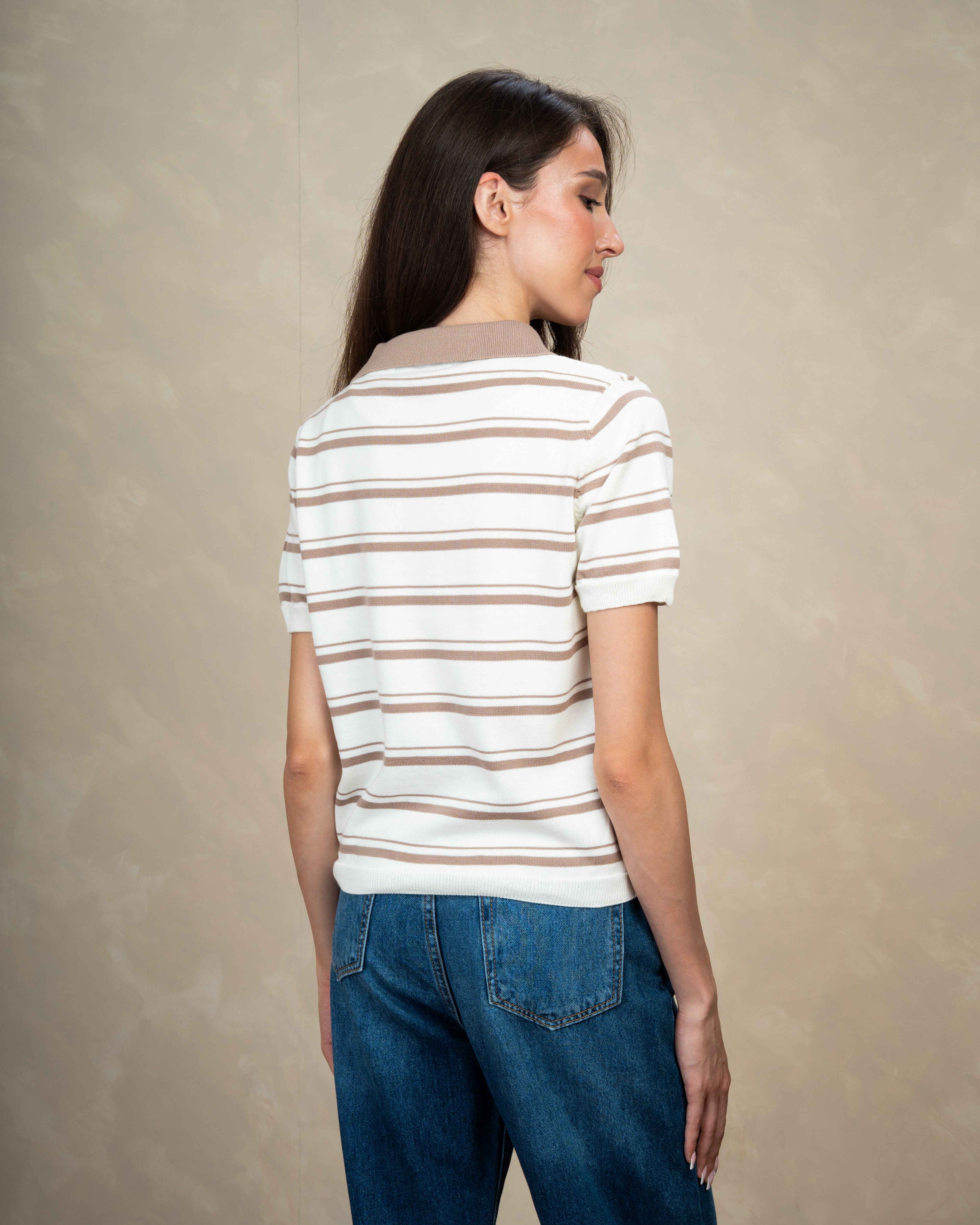 Short Striped Collared Body