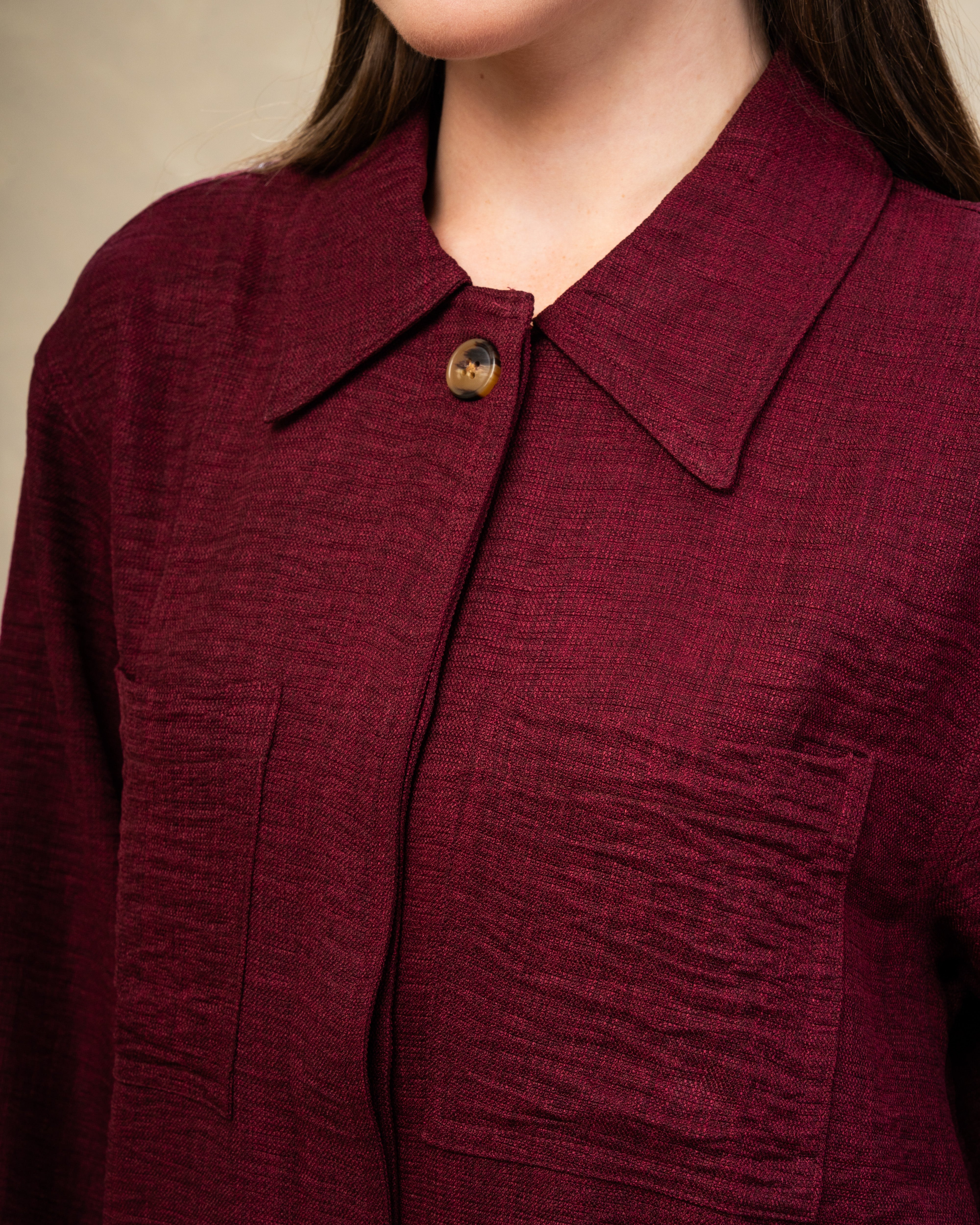 Linen Shirt With Wooden Buttons