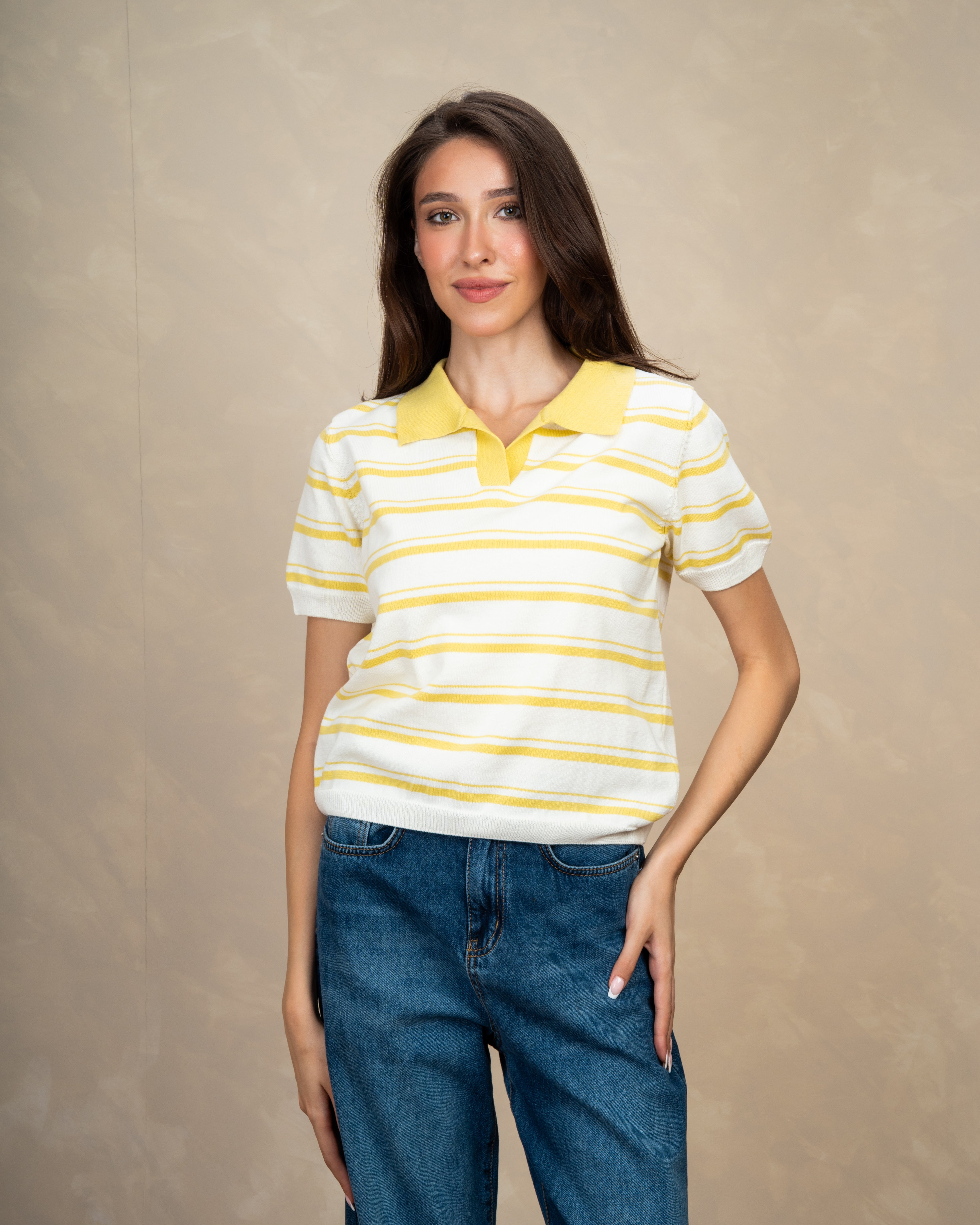 Short Striped Collared Body