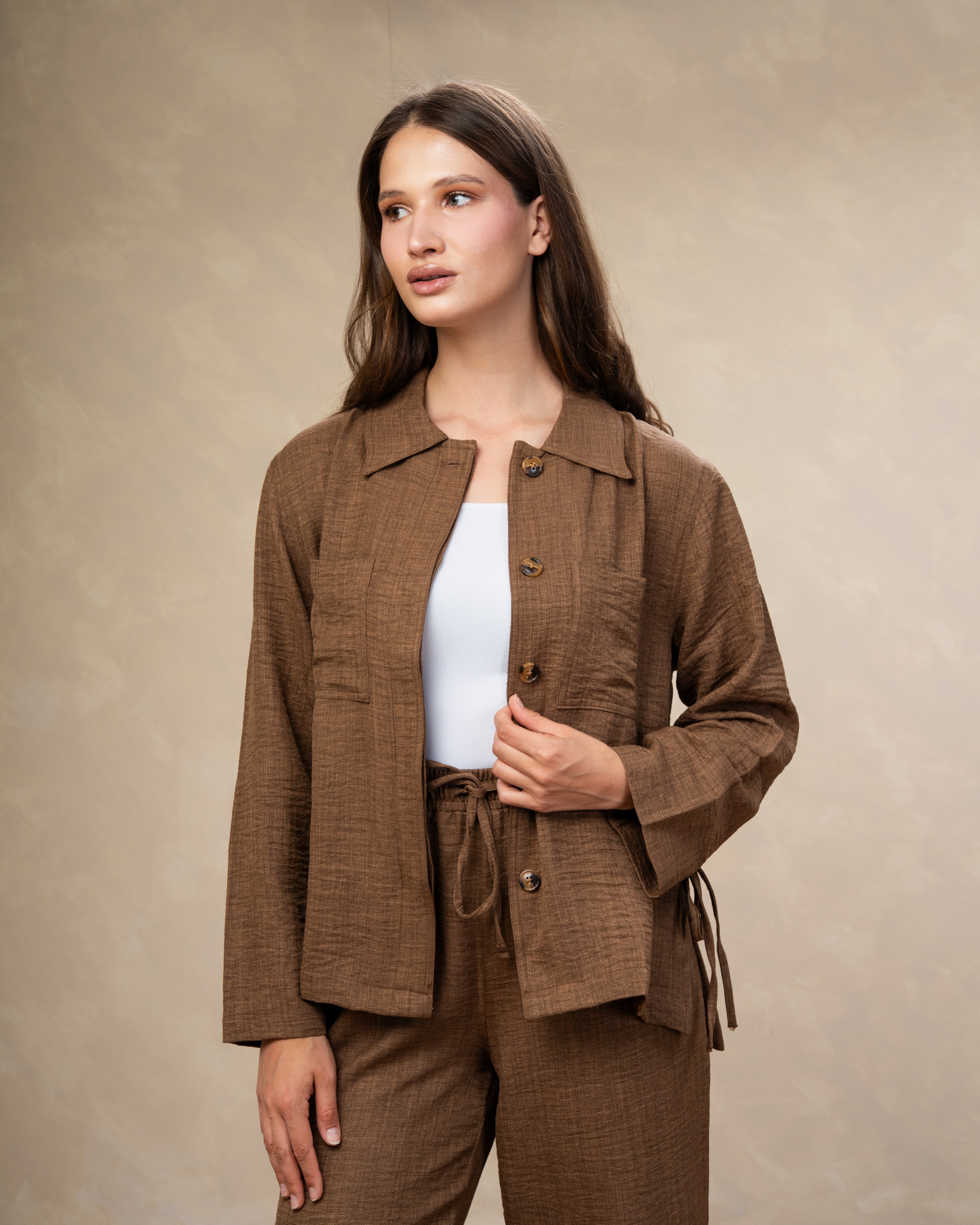 Linen Shirt With Wooden Buttons