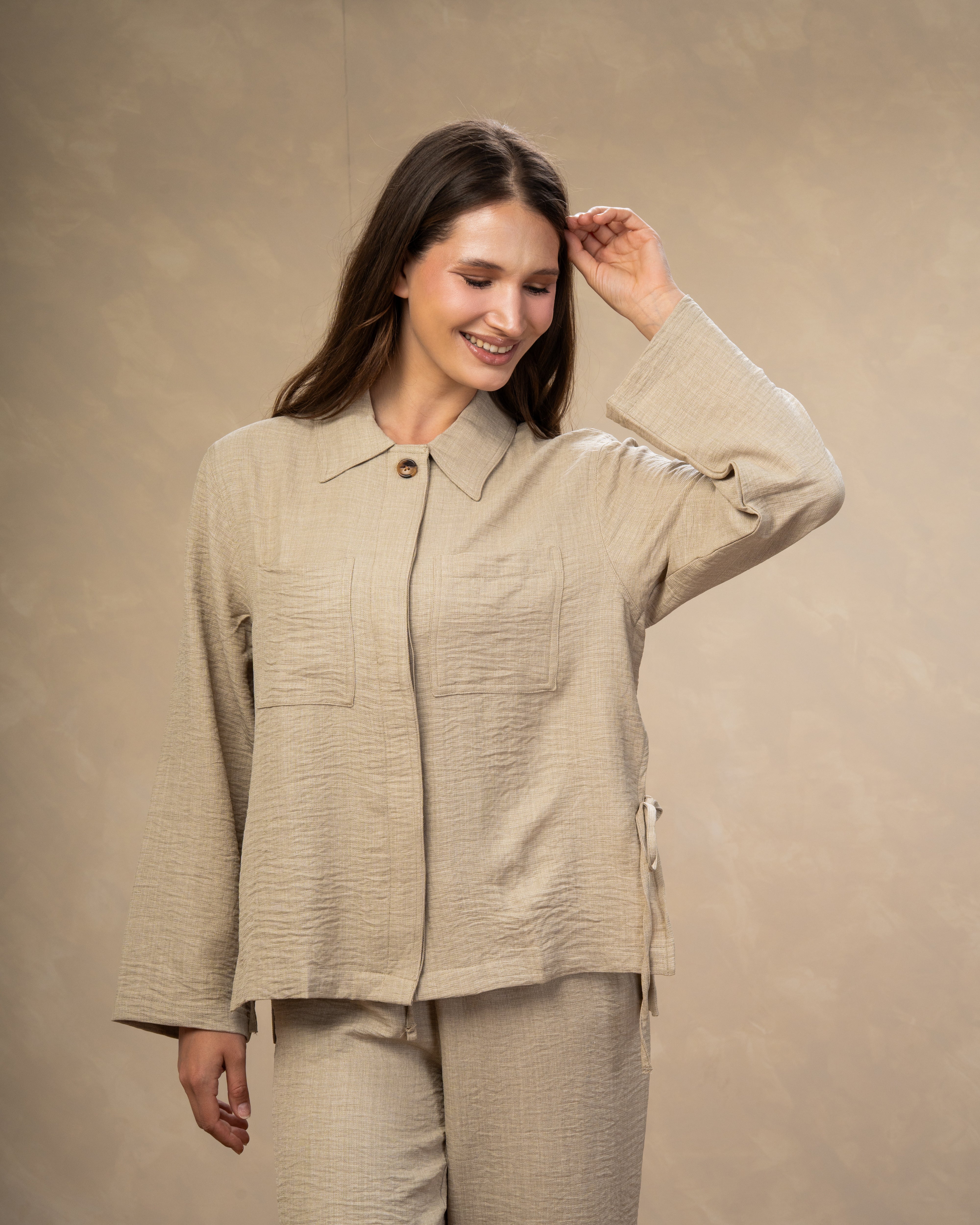 Linen Shirt With Wooden Buttons