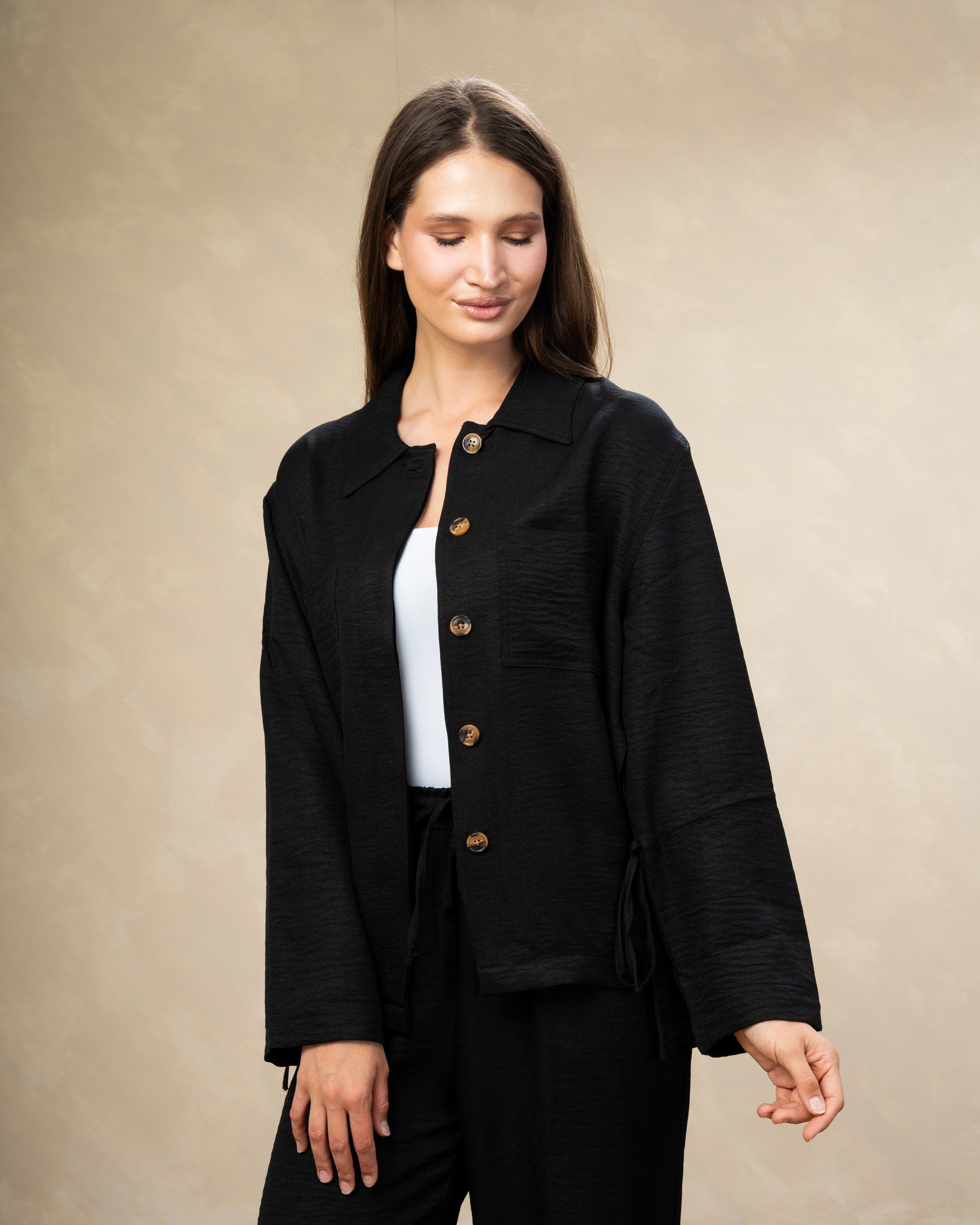 Linen Shirt With Wooden Buttons